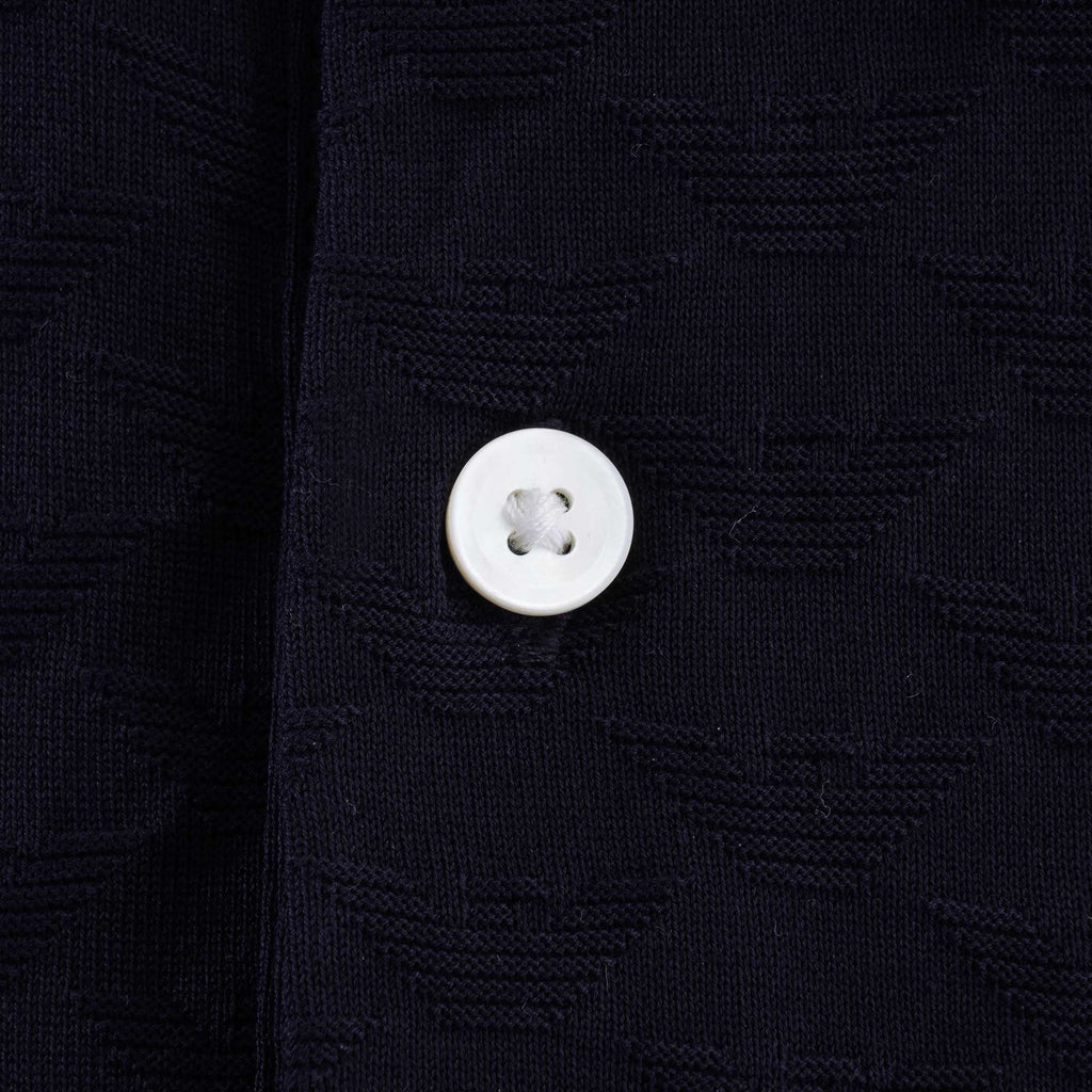All Over logo Tipped Polo - Blu Navy