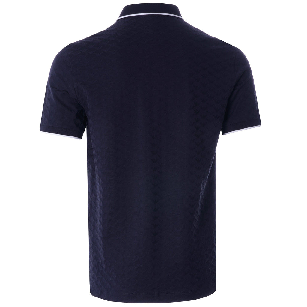 All Over logo Tipped Polo - Blu Navy