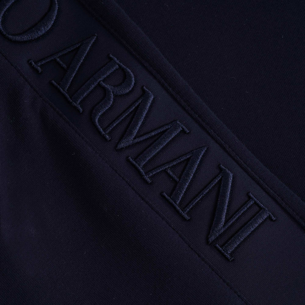 Full-Zip Double Jersey Sweatshirt Logo Sleeve Embroidery - Blu Navy