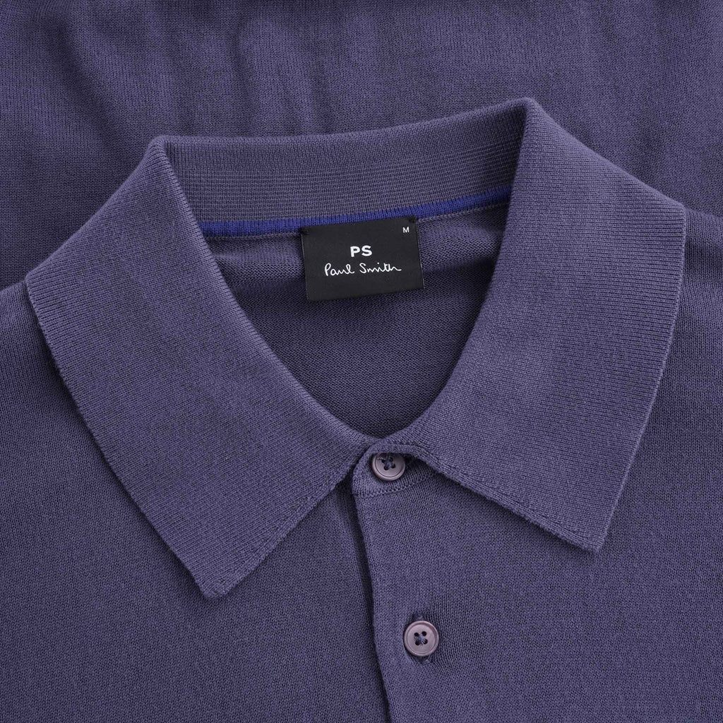 Zebra Logo Knitted Polo Shirt - Blue
