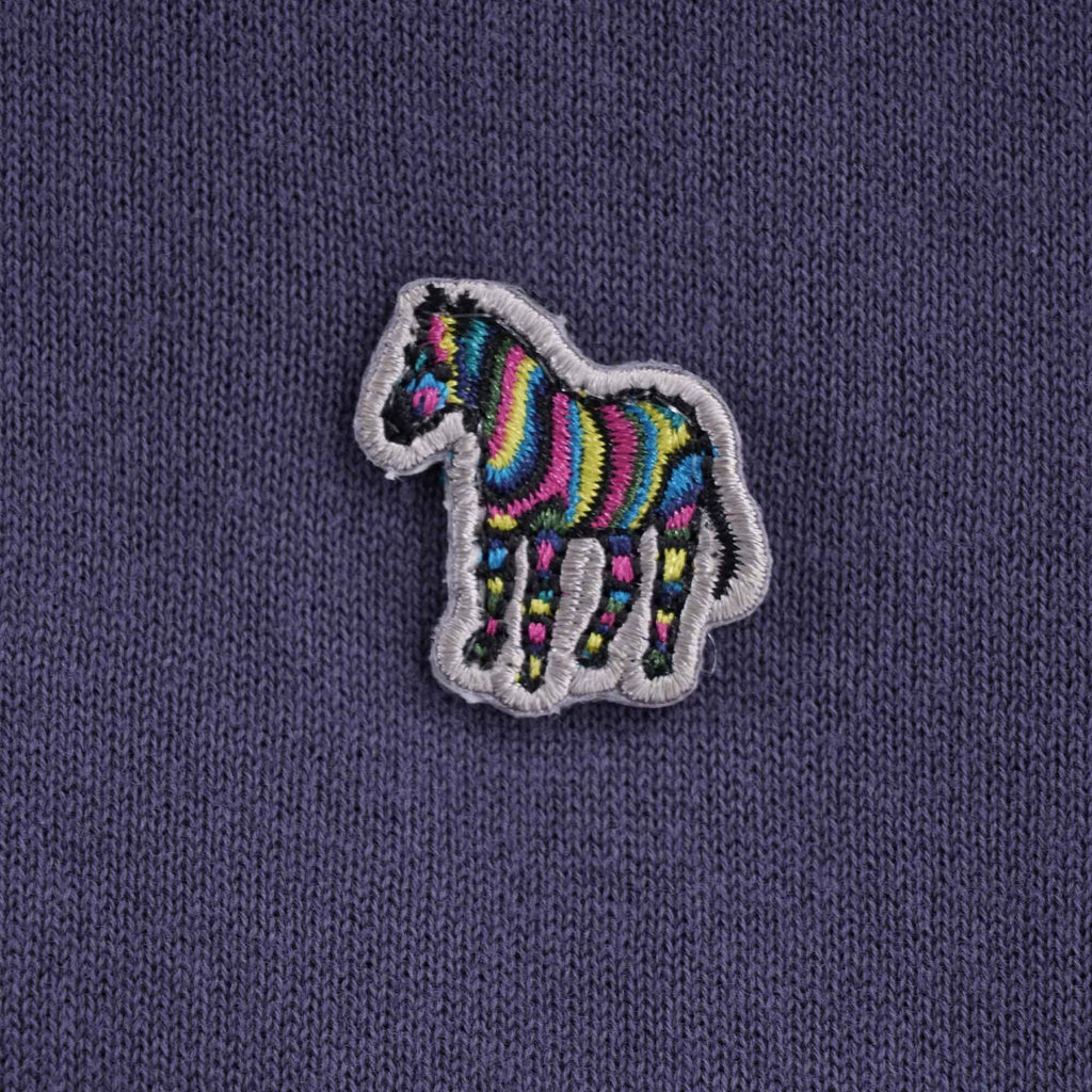 Zebra Logo Knitted Polo Shirt - Blue