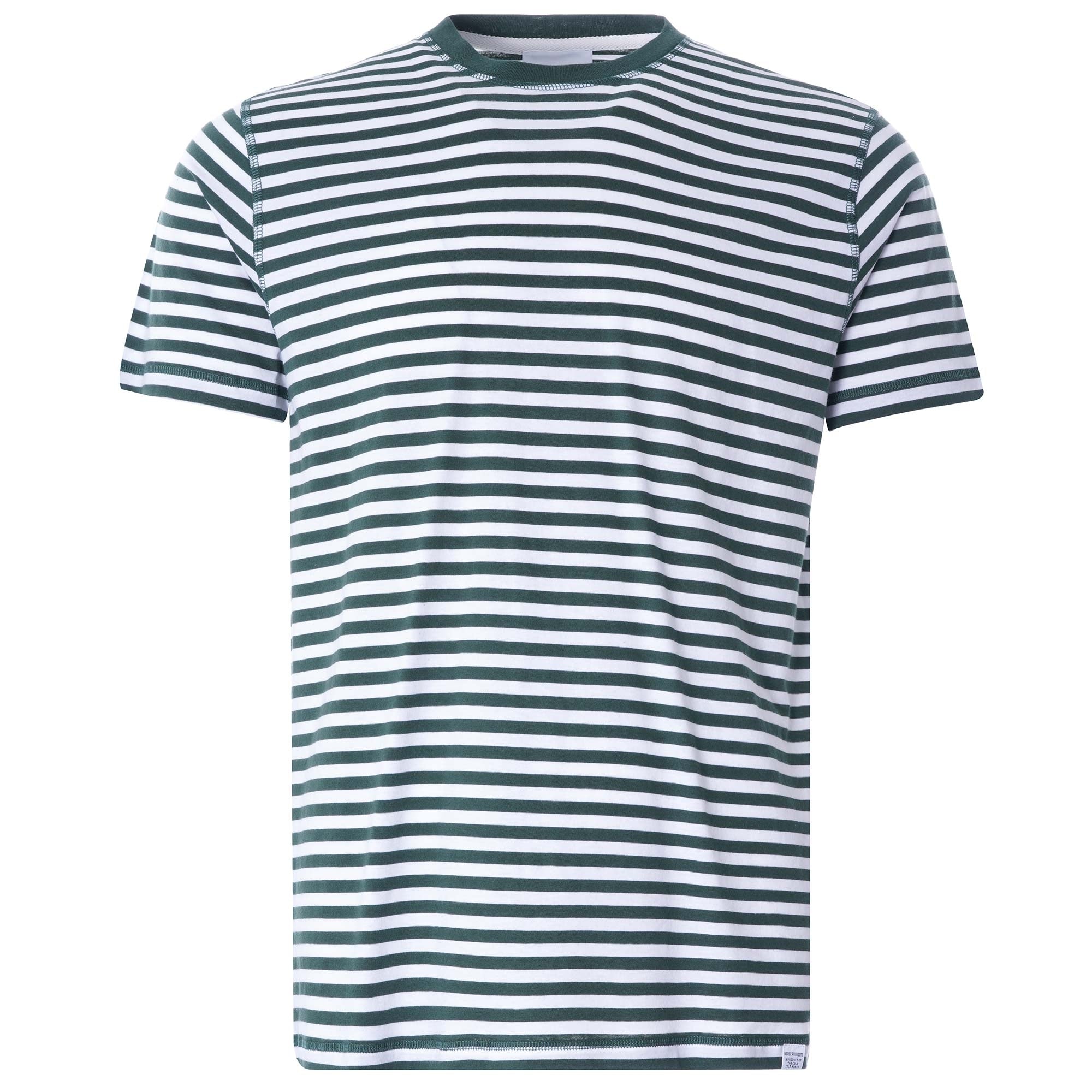 Niels Classic Stripe  T Shirt - Dartmouth Green