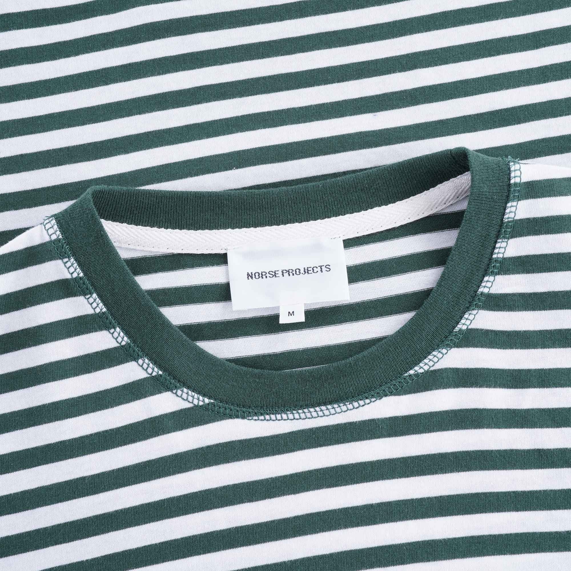 Niels Classic Stripe  T Shirt - Dartmouth Green