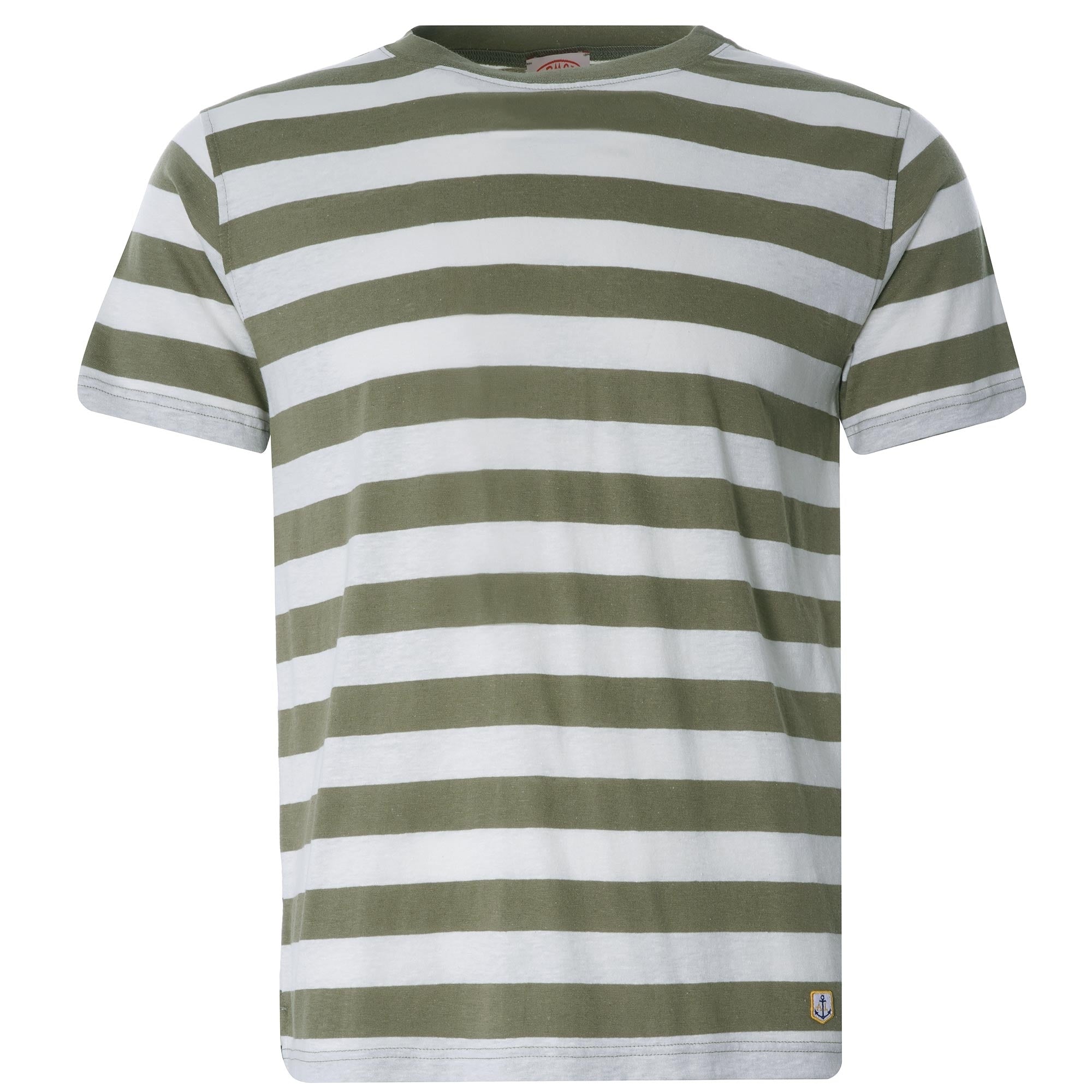 Wide Stripe Heritage T-Shirt - Khaki/Natural