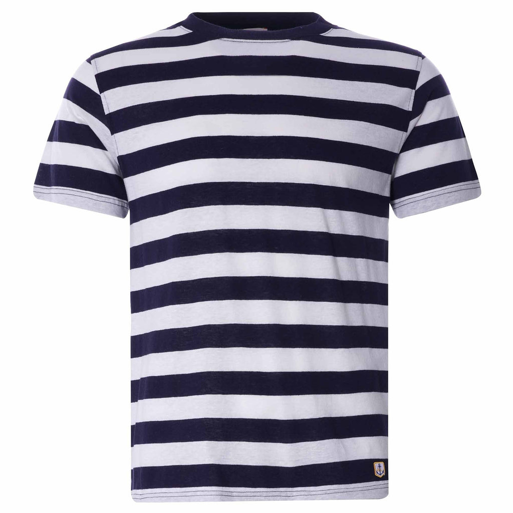 Wide Stripe Heritage T-Shirt - Khaki/Natural