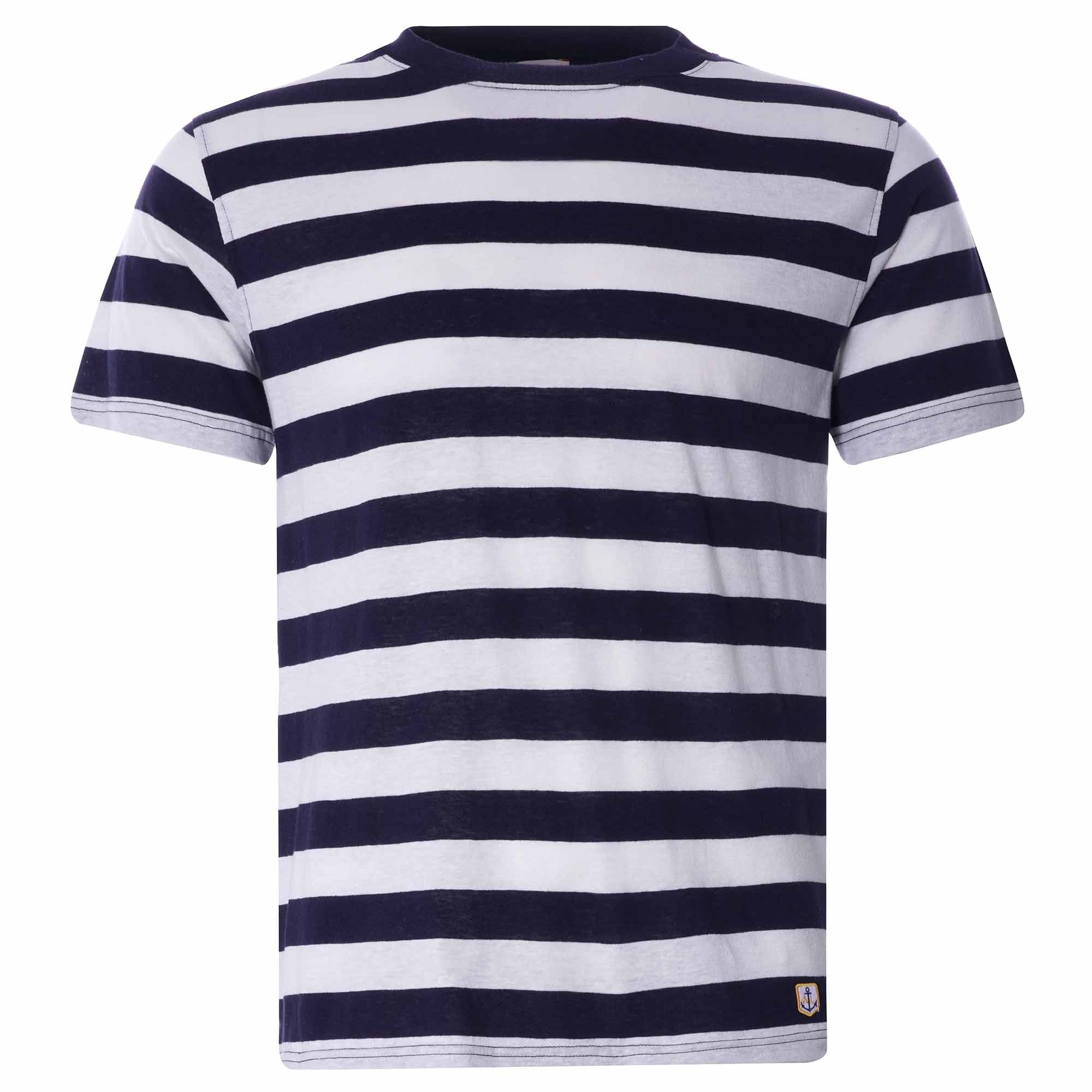 Wide Stripe Heritage T-Shirt - Khaki/Natural