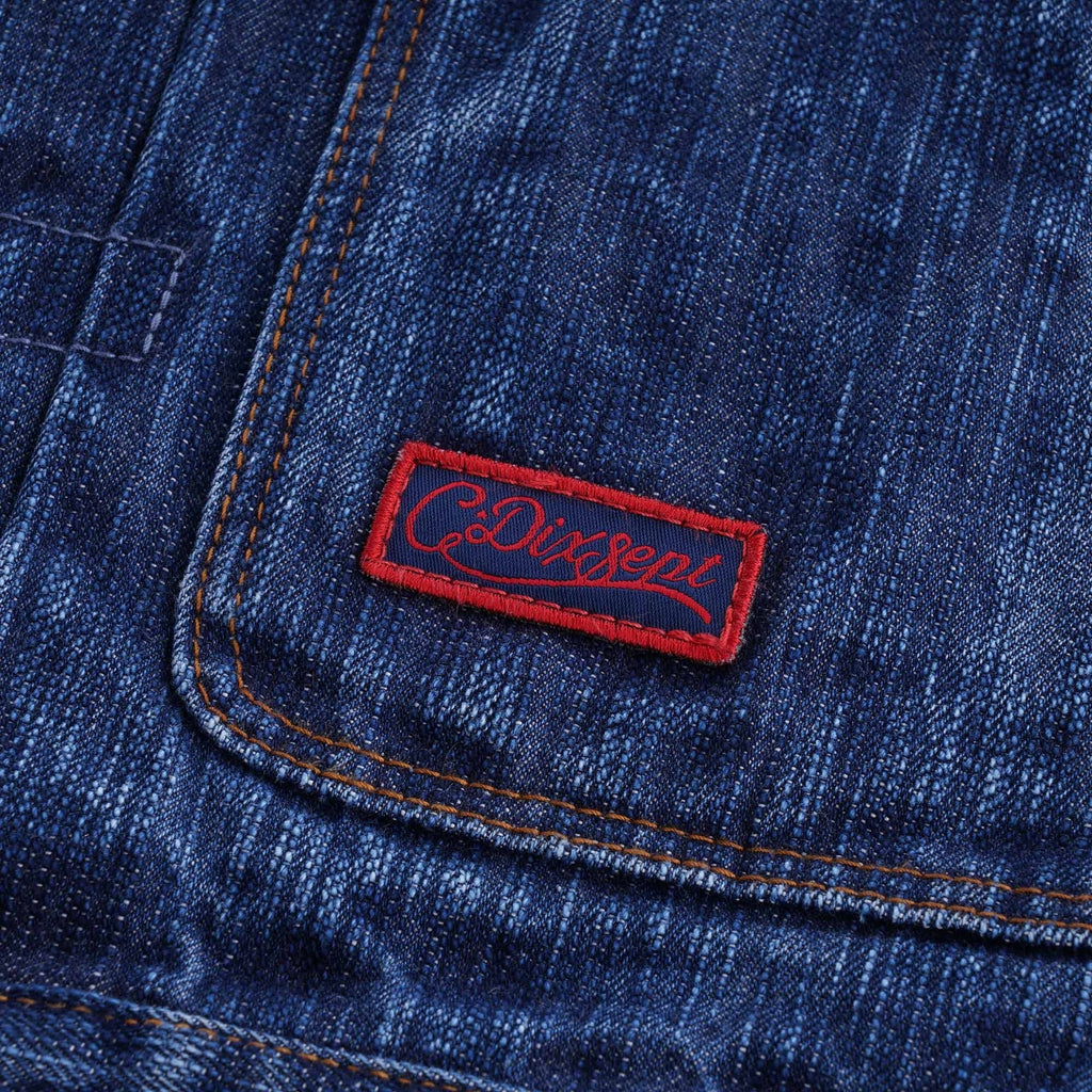 Mandarin Collar Kuroki Japanese Selvedge Denim Jacket - Stone Wash