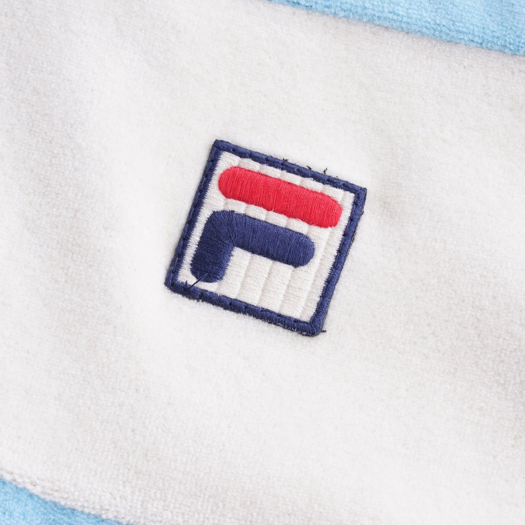 Slane Velour Track Top - Air Blue/Ecru/White