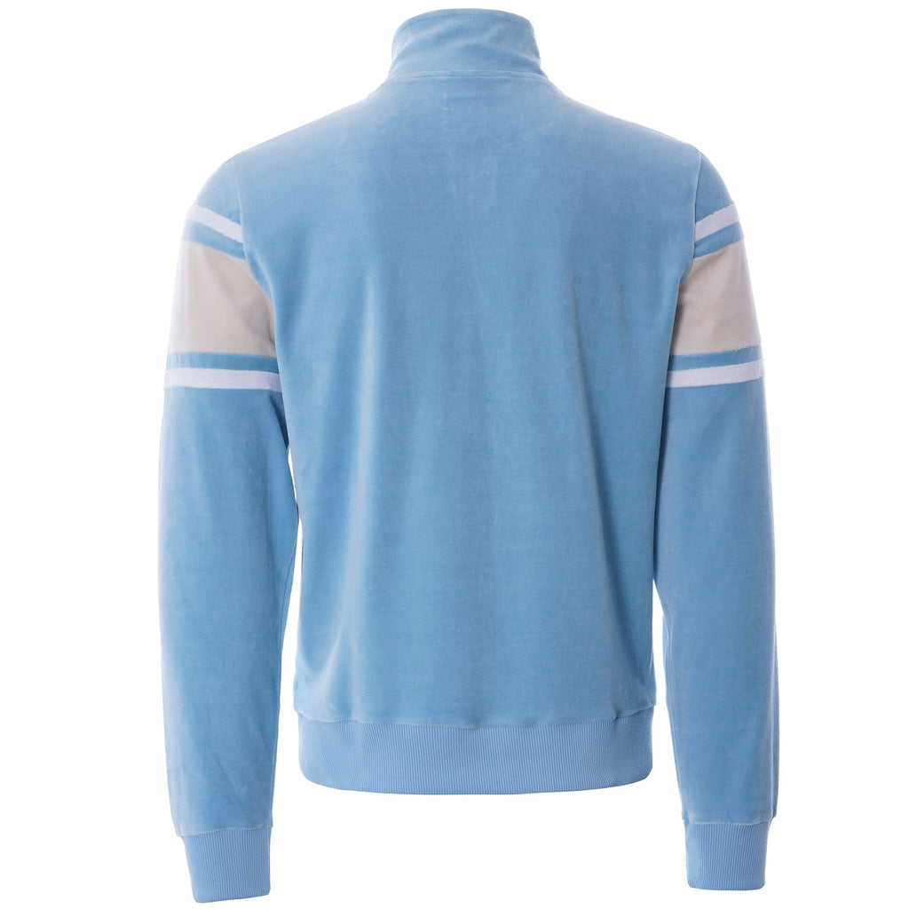 Slane Velour Track Top - Air Blue/Ecru/White
