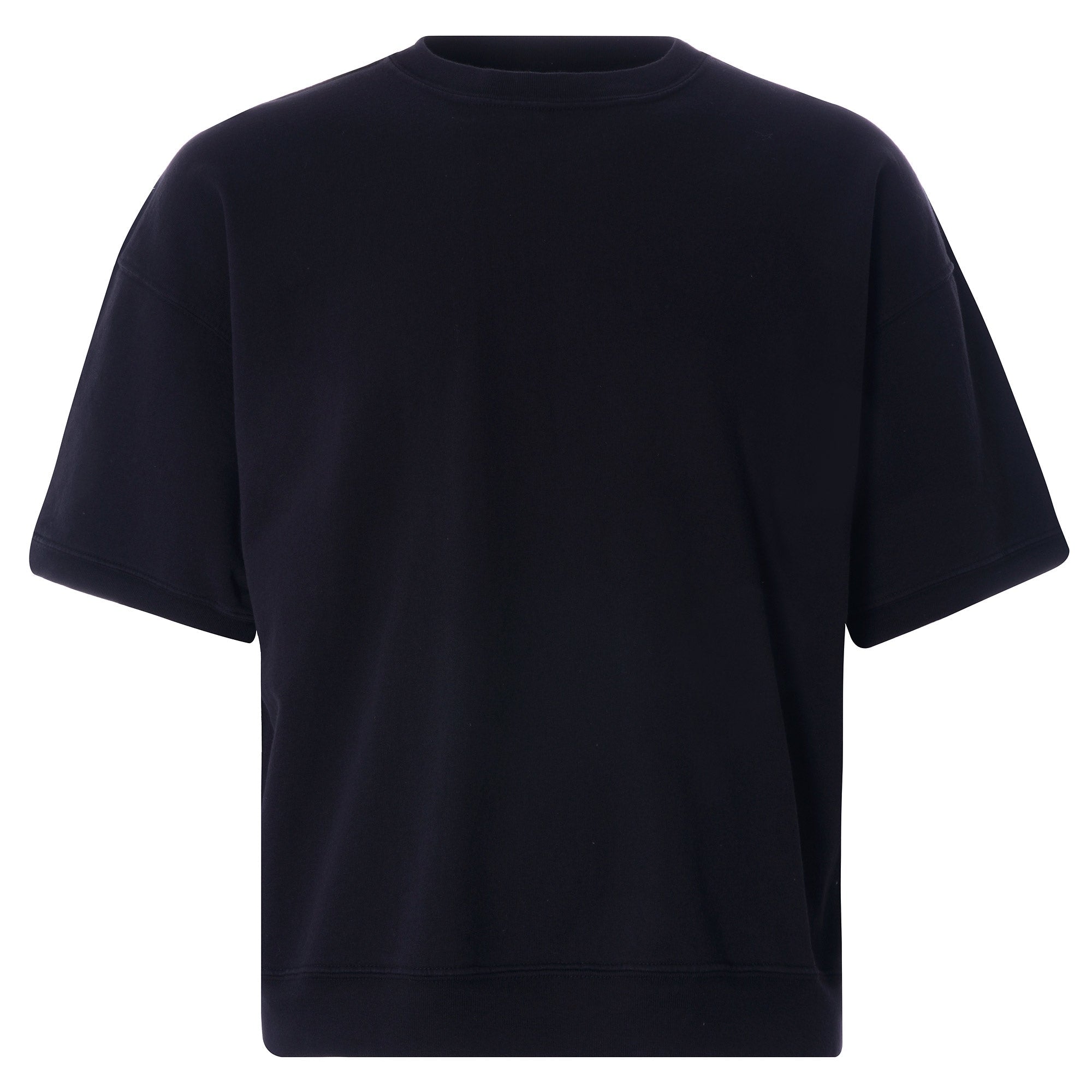 Cropped Short Sleeve Sweatshirt - Black