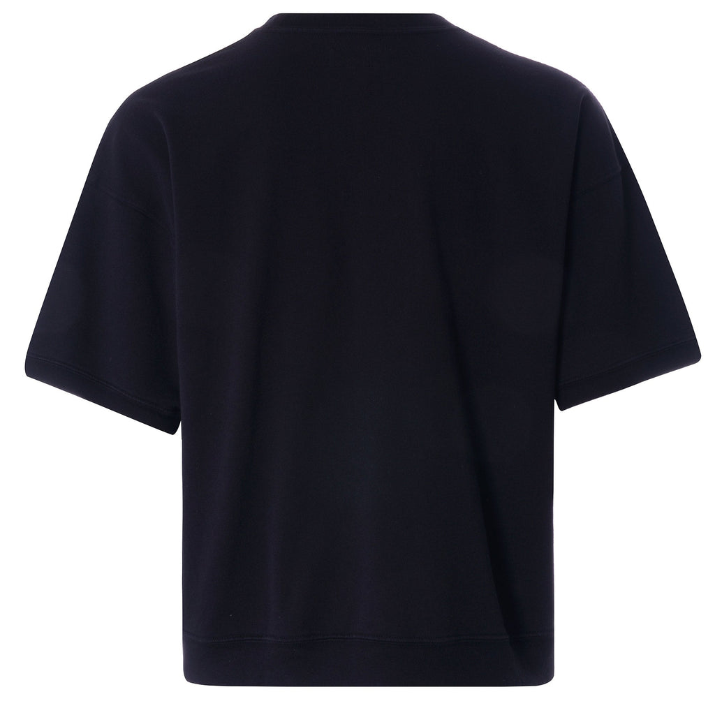 Cropped Short Sleeve Sweatshirt - Black