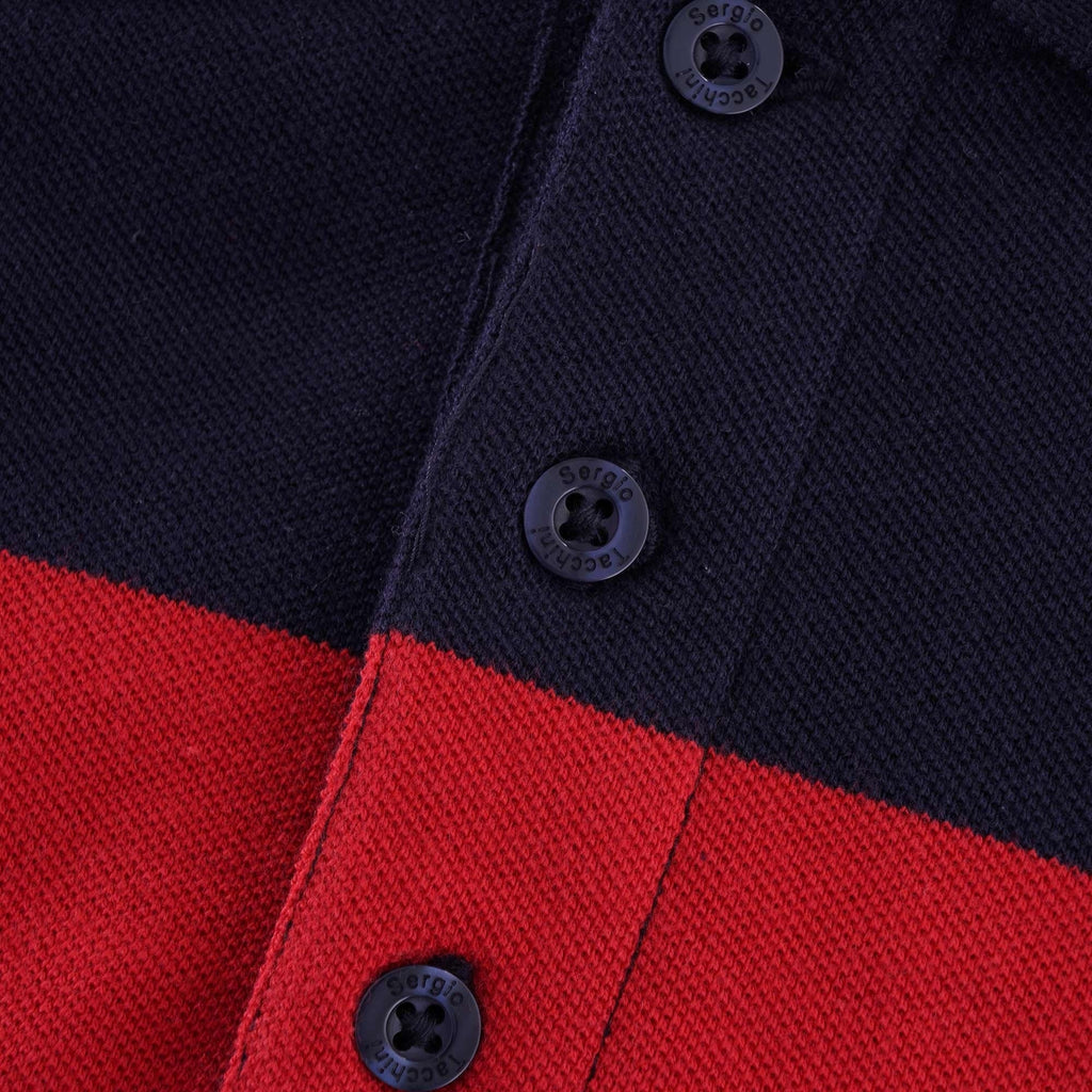 Young Line Polo Shirt - Night Sky/Red