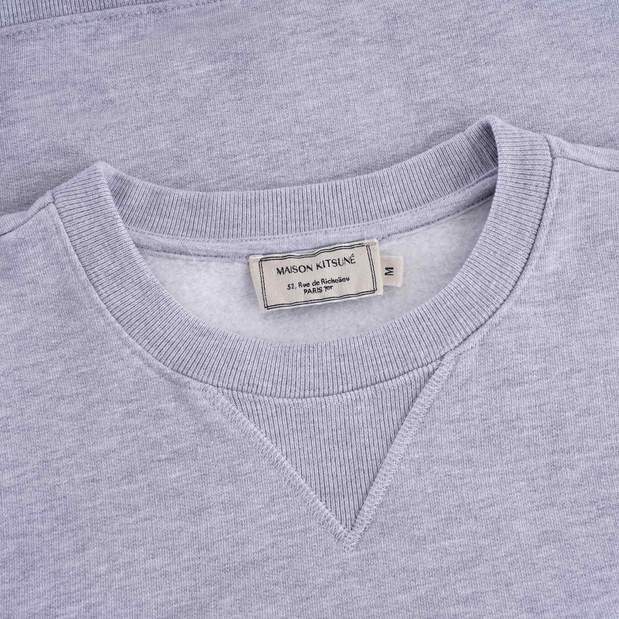 Big Fox Embroidery Regular Sweatshirt - Grey Melange