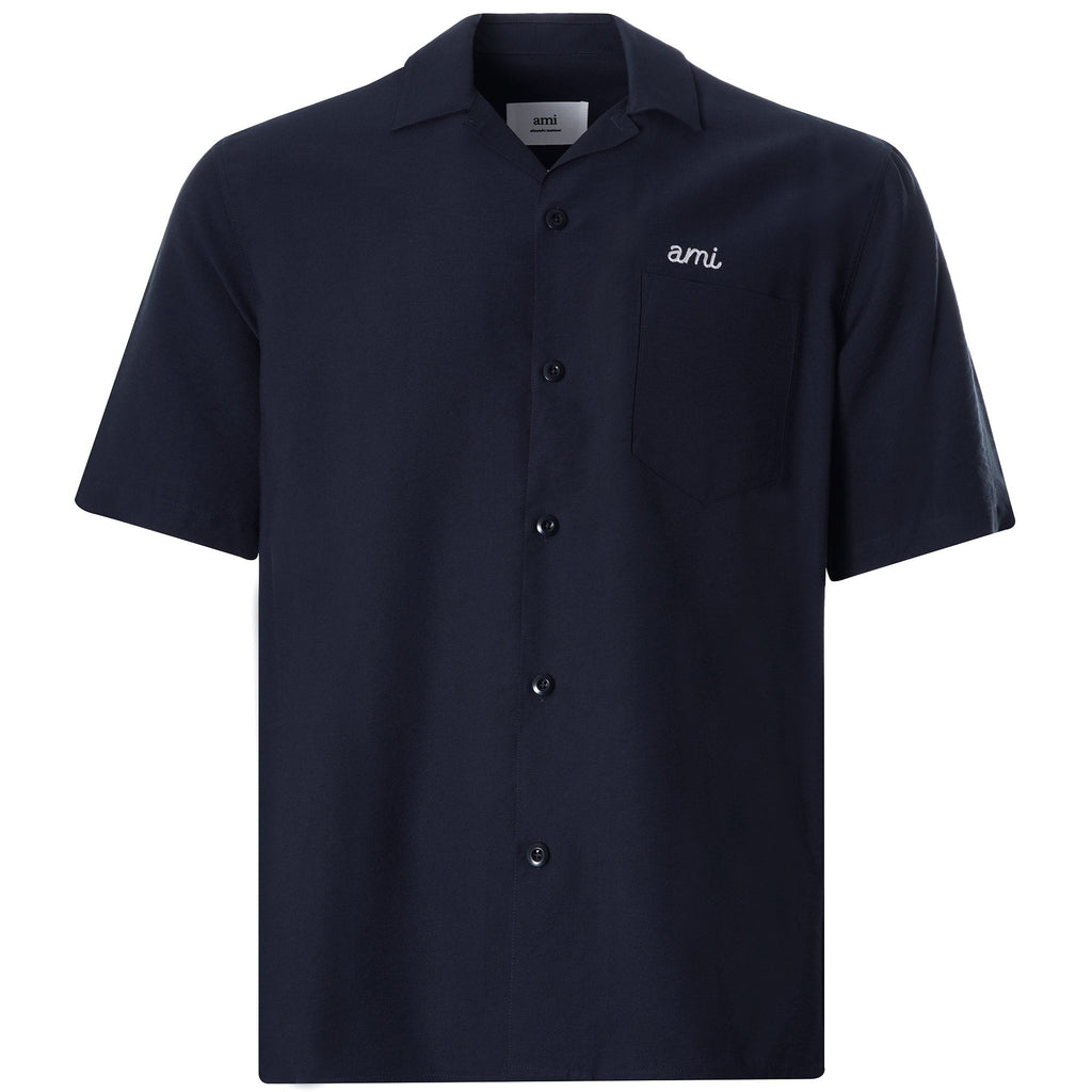 Ami Embroidery Short Sleeve Shirt - Navy