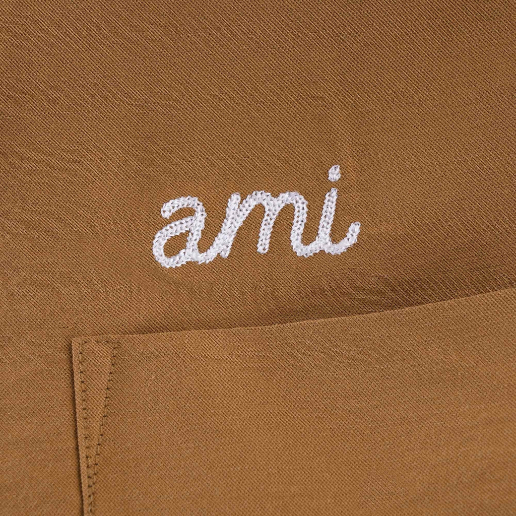 Ami Embroidery Short Sleeve Shirt - Beige