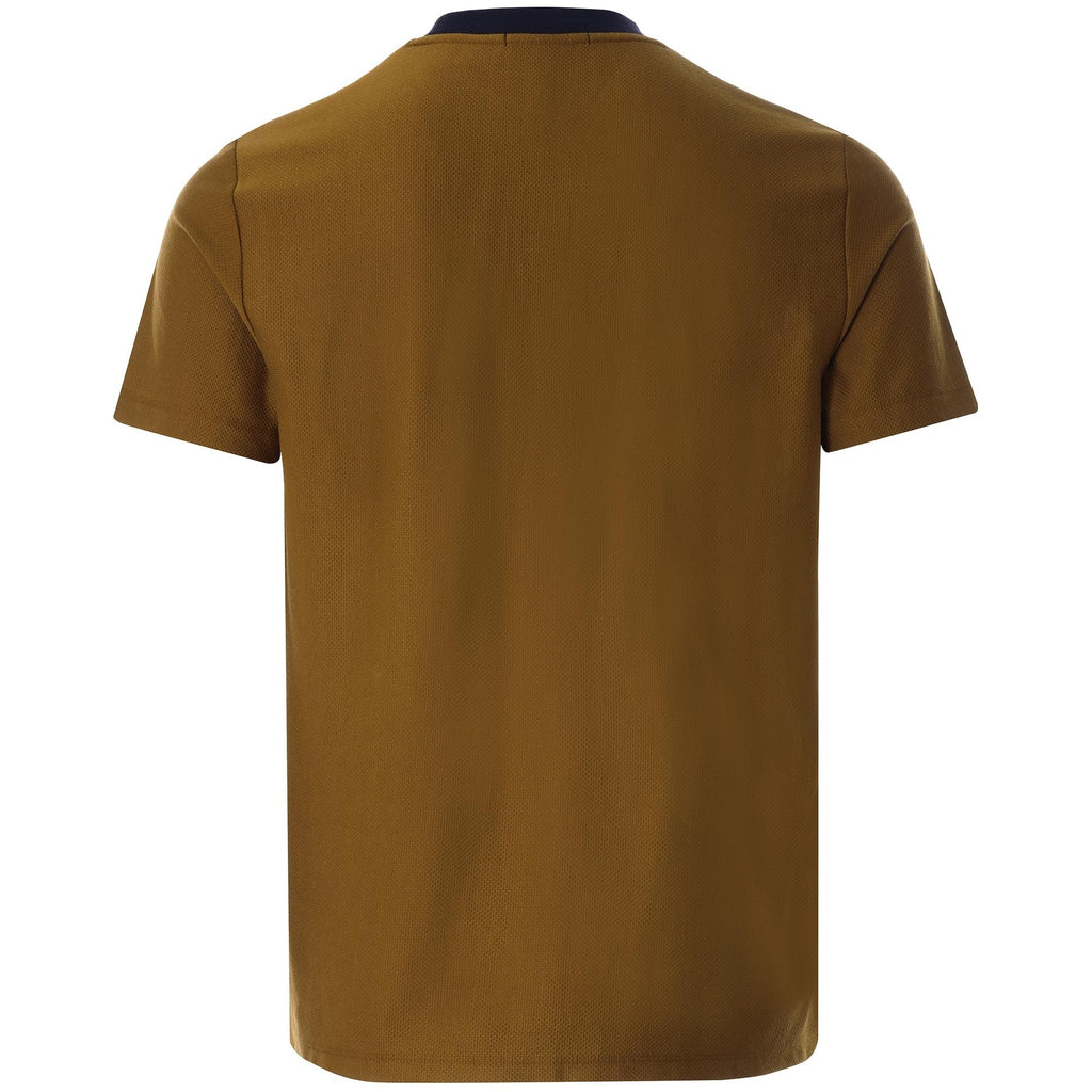 Striped Piqu T-Shirt - Dark Caramel