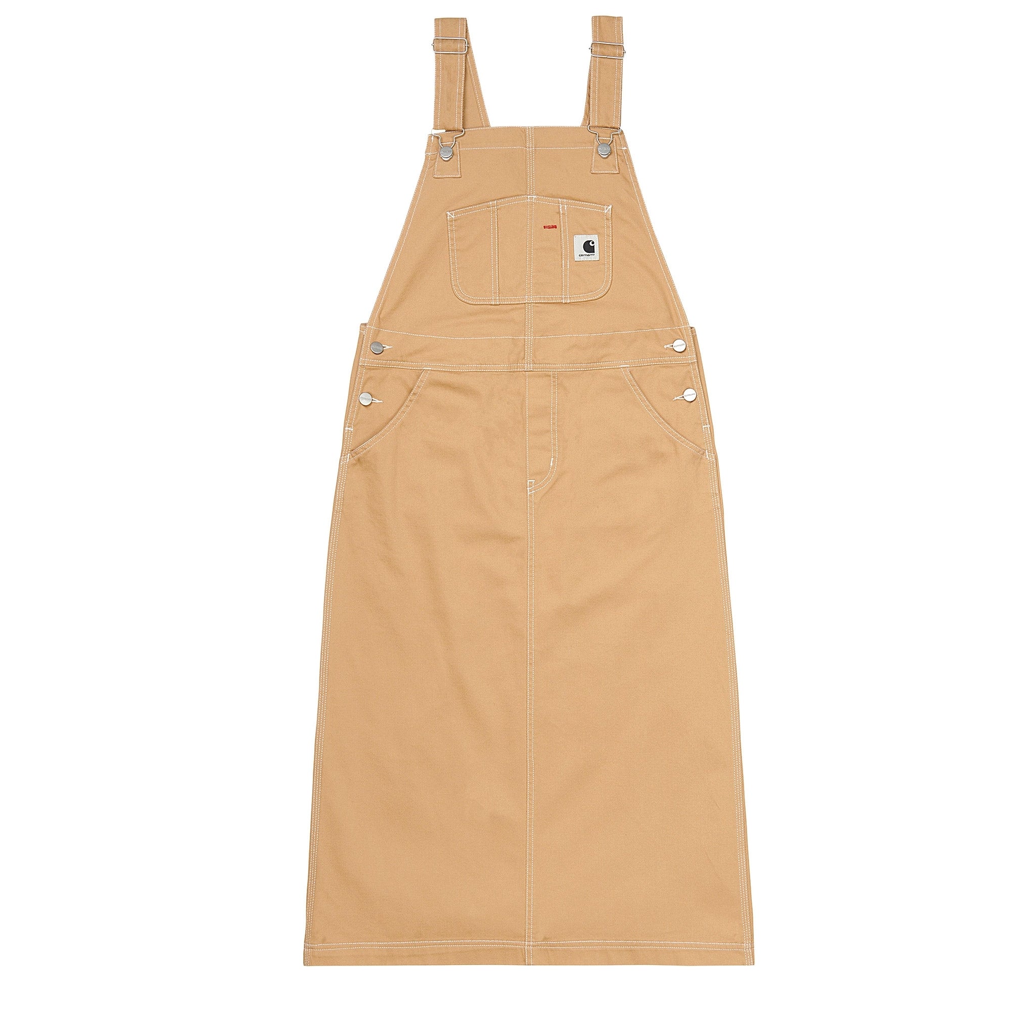 Womens Bib Skirt Long - Dusty Brown
