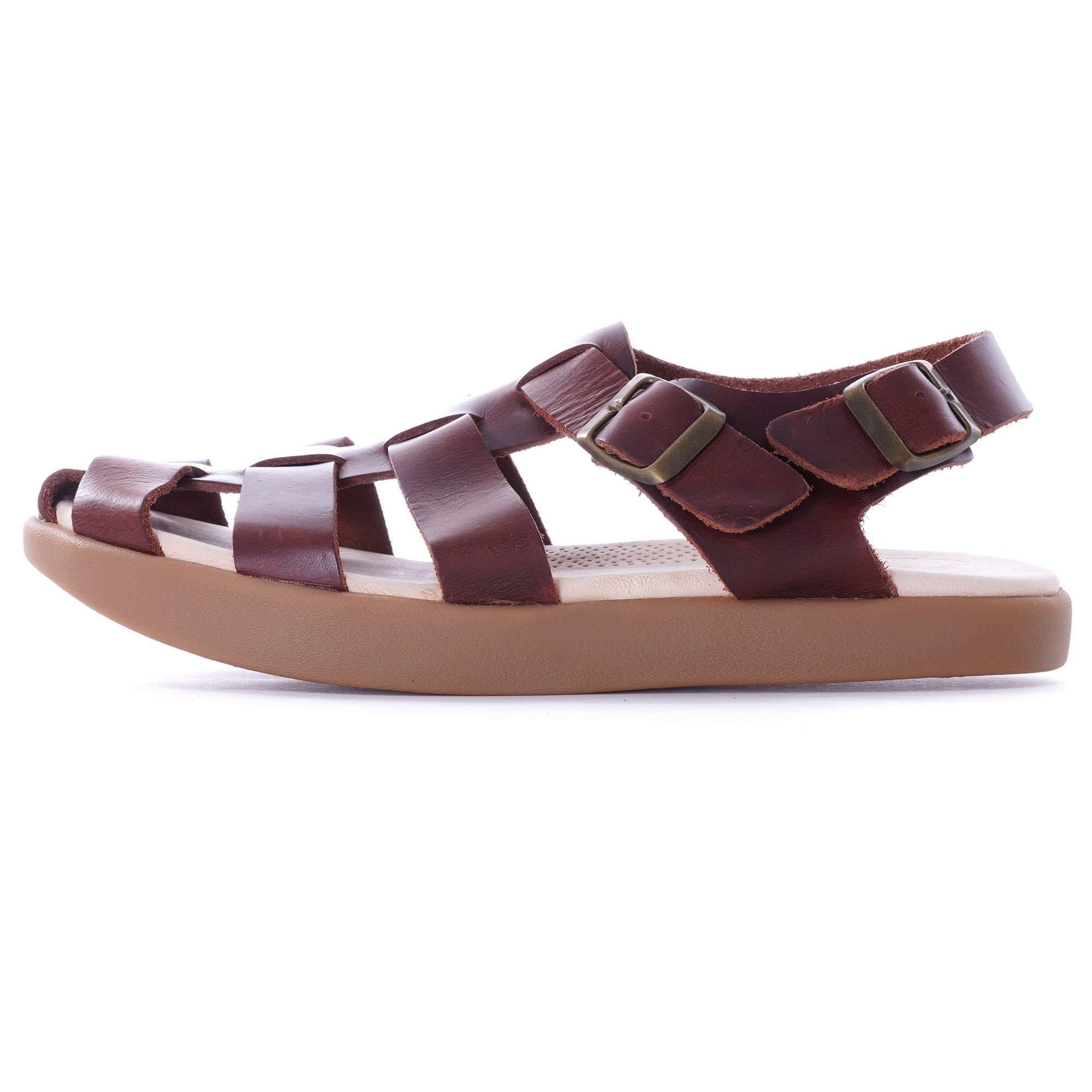 Womens Elba Leather Sandal - Mahogany
