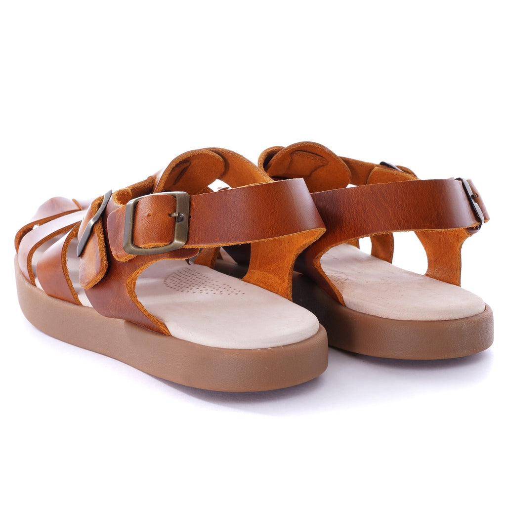 Womens Elba Leather Sandal - Apricot
