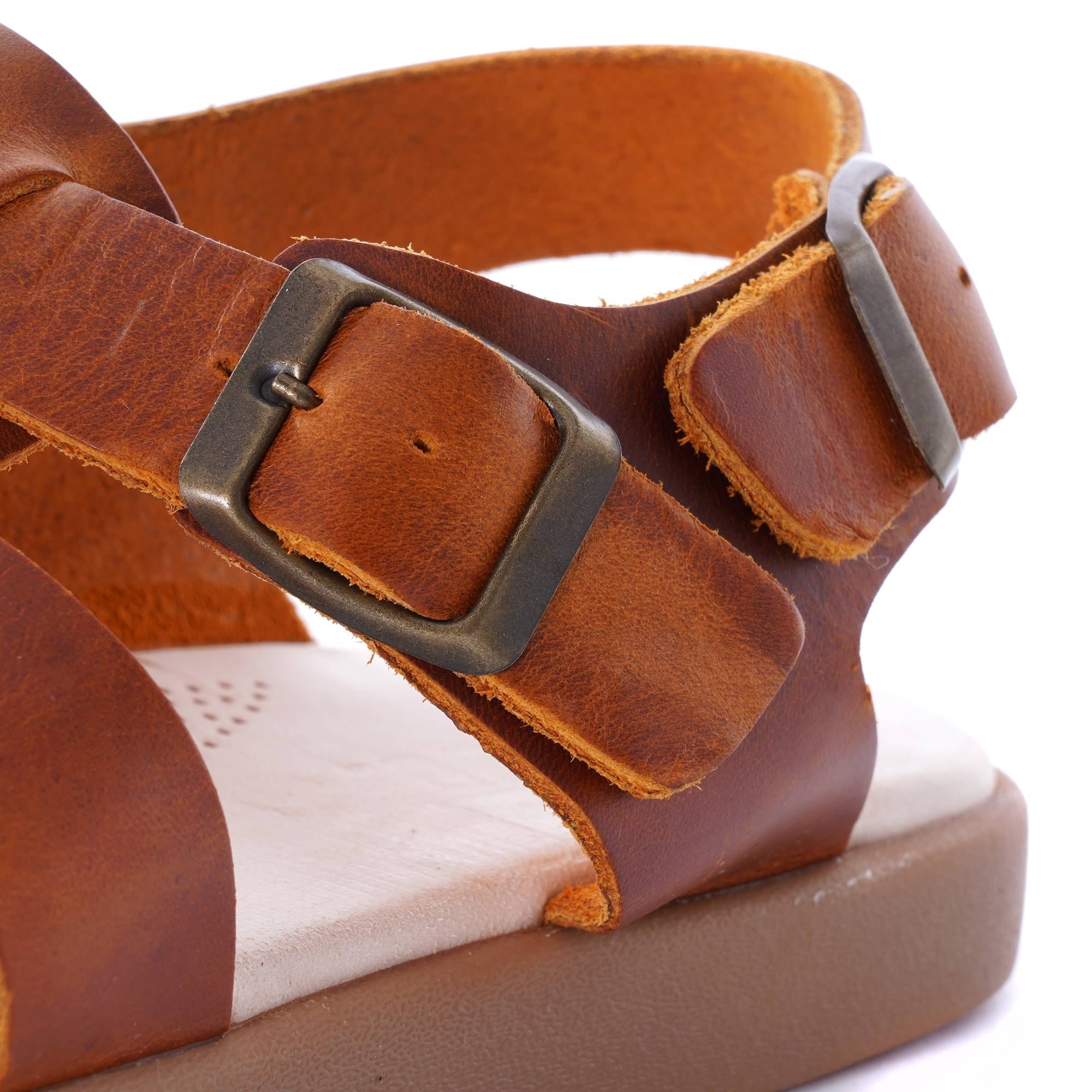 Elba Leather Sandal - Apricot