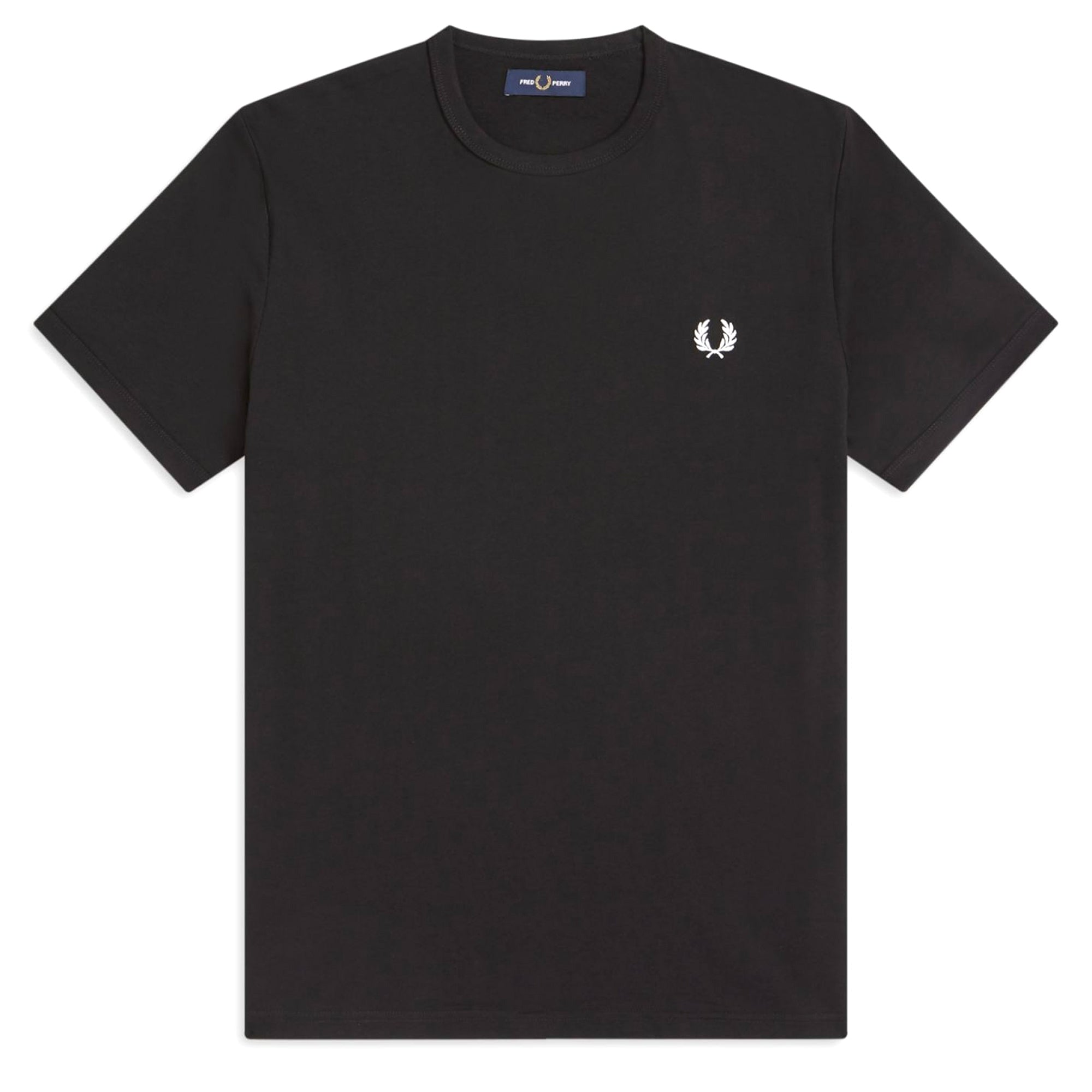 Fred Perry Tonal Taped Ringer T-Shirt - Black