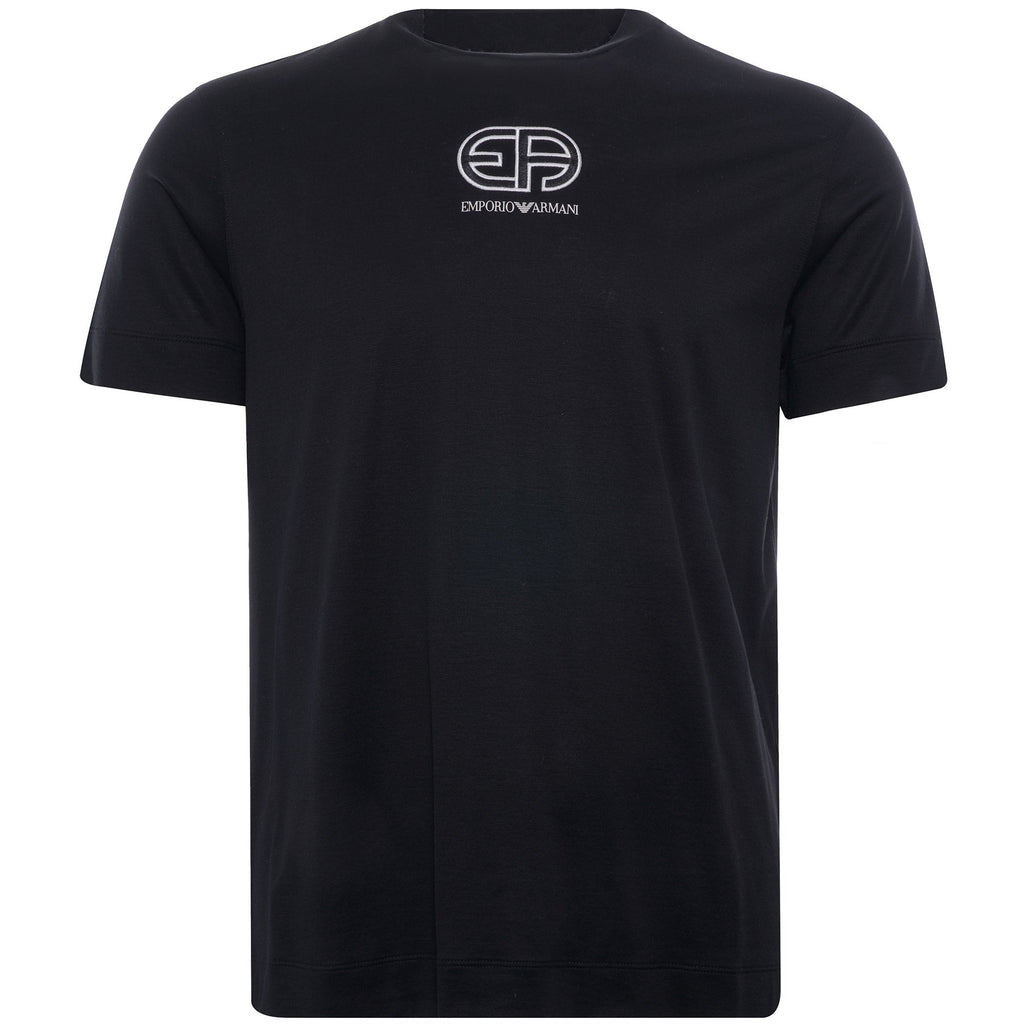 Tencel Blend Jersey T Shirt With R-EAcreate Logo Embroidery - Nero
