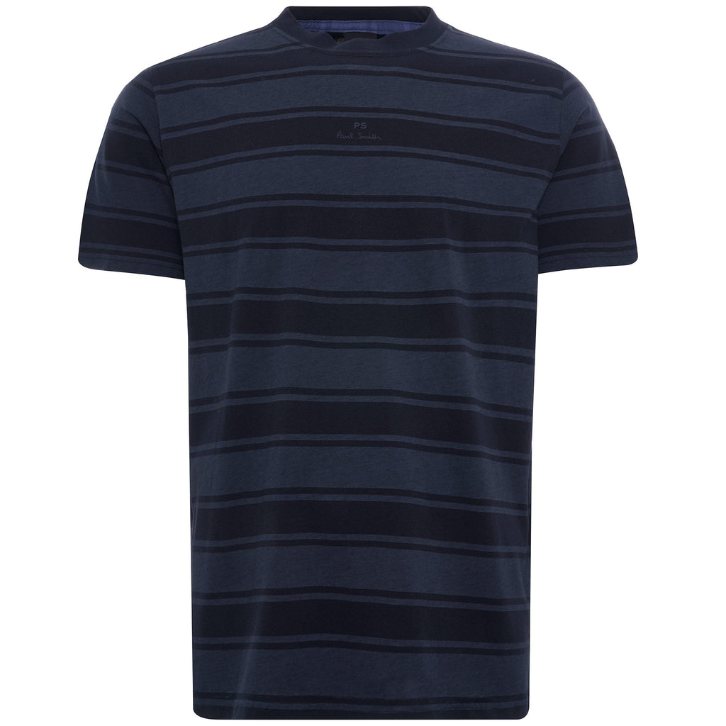 Stripe PS Logo Organic-Cotton T-Shirt - Dark Navy
