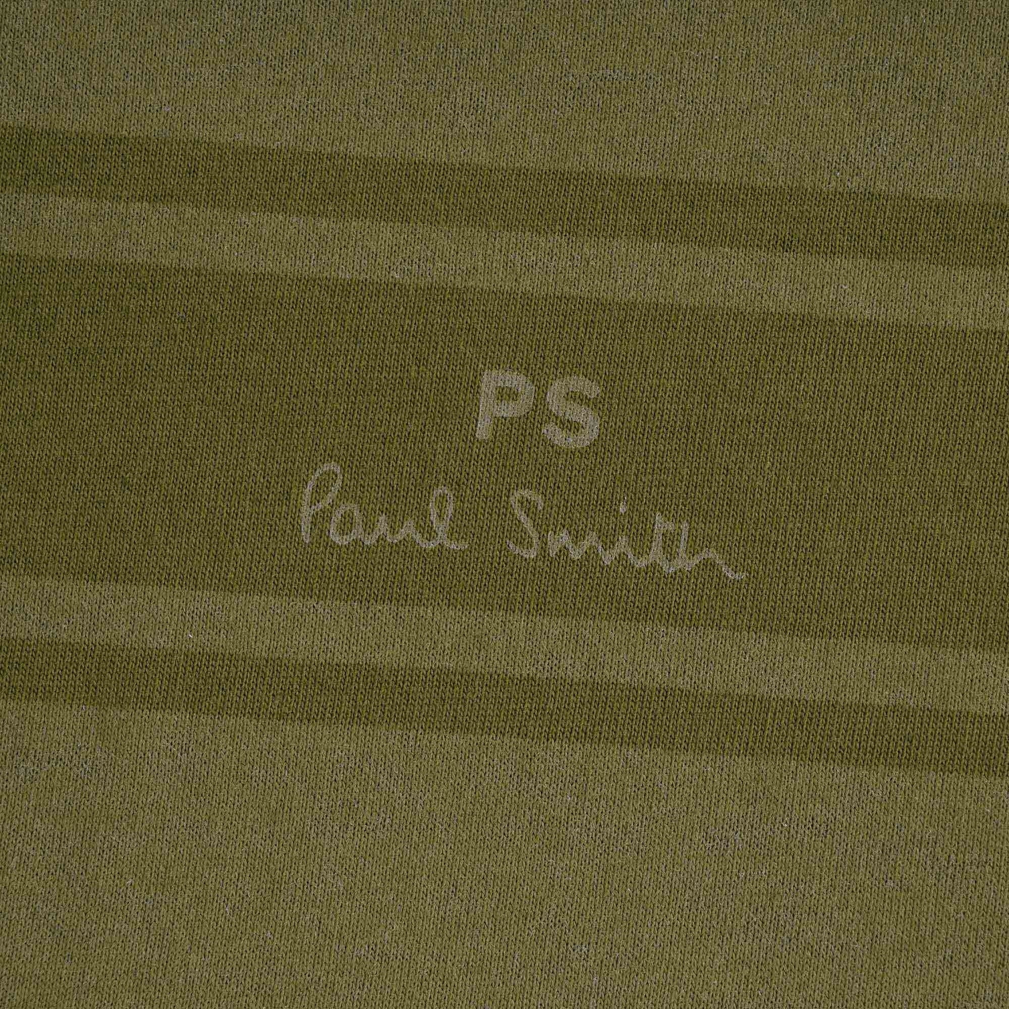 Stripe PS Logo Organic-Cotton T-Shirt - Green