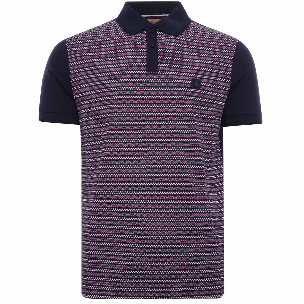 Mills Geometric Design Polo Shirt - Navy