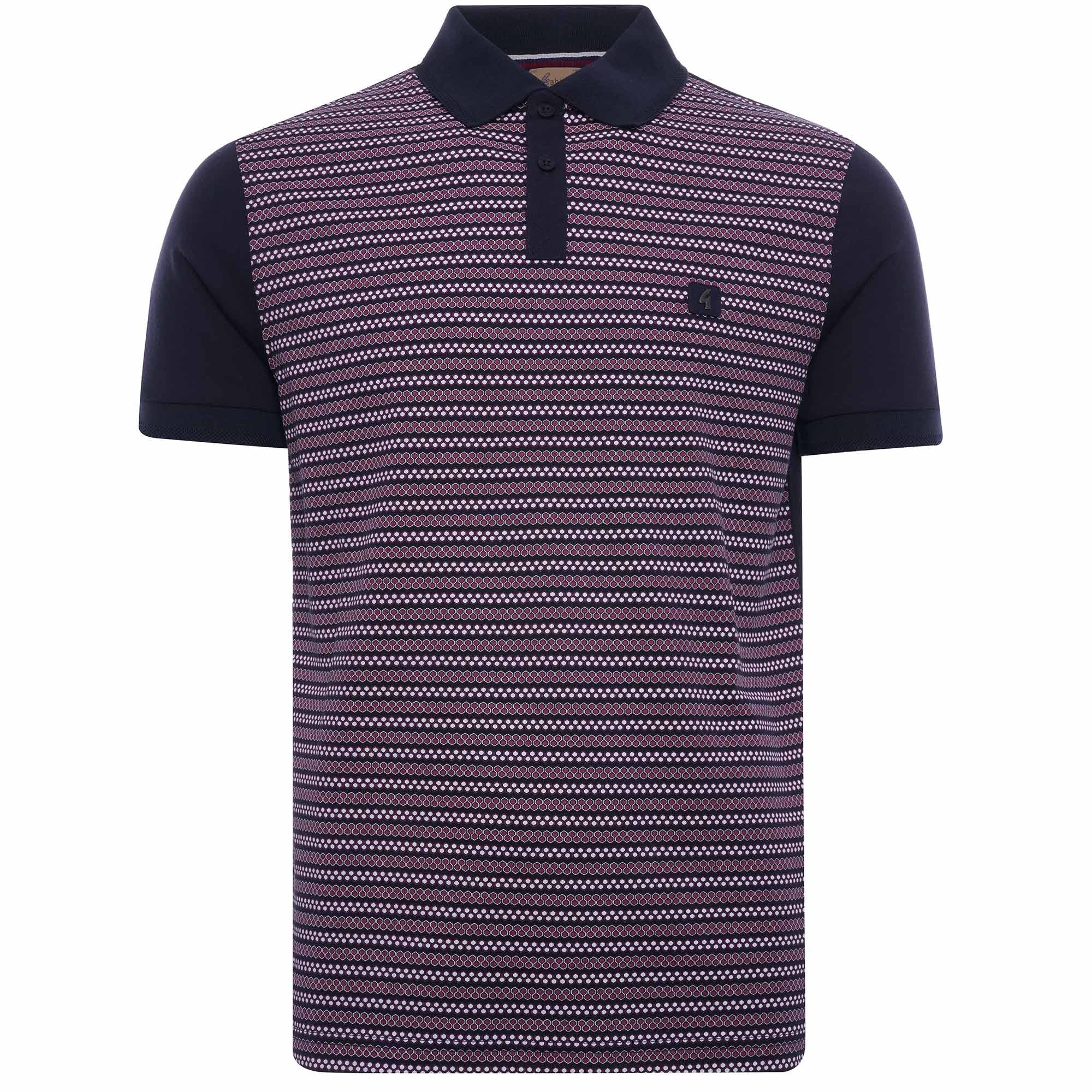 Mills Geometric Design Polo Shirt - Navy