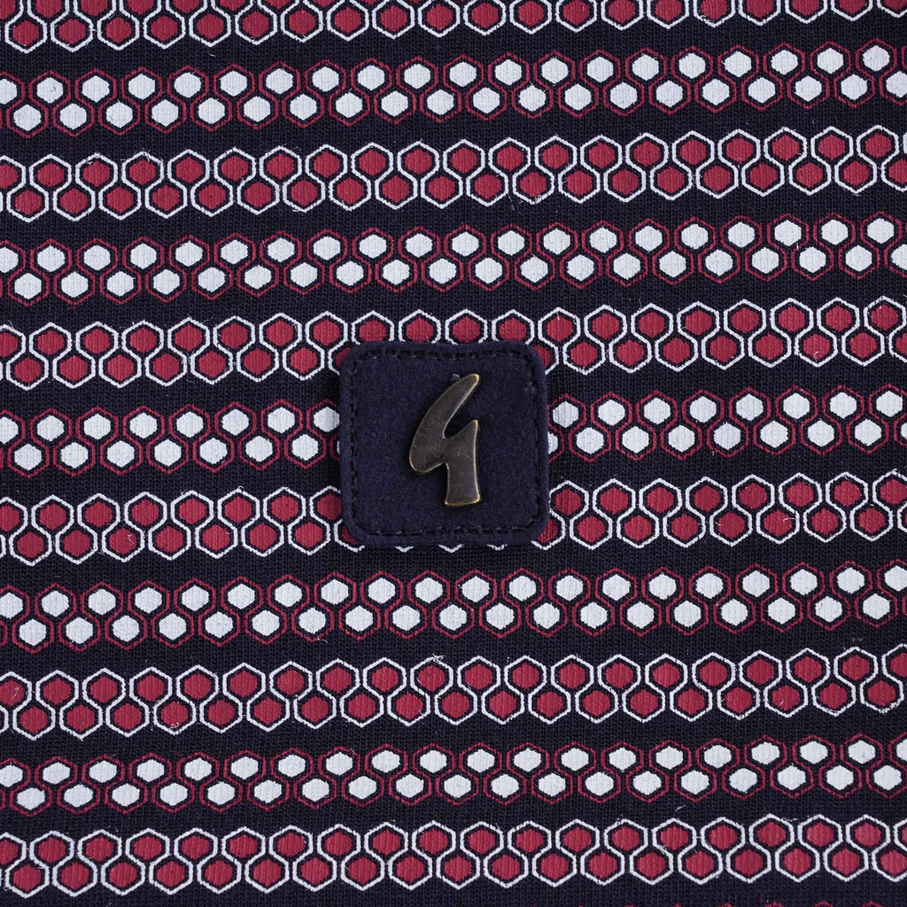 Mills Geometric Design Polo Shirt - Navy