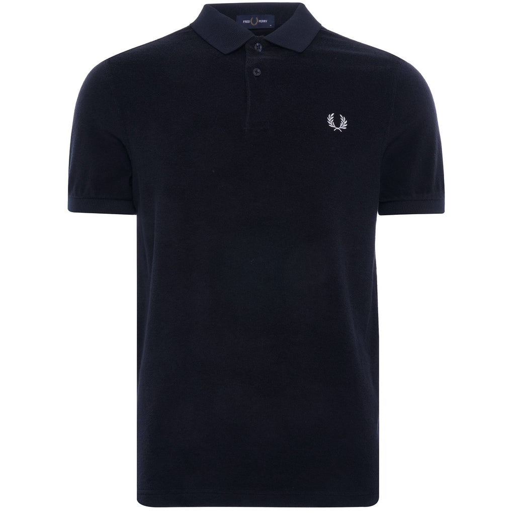 Towelling Polo Shirt - Navy