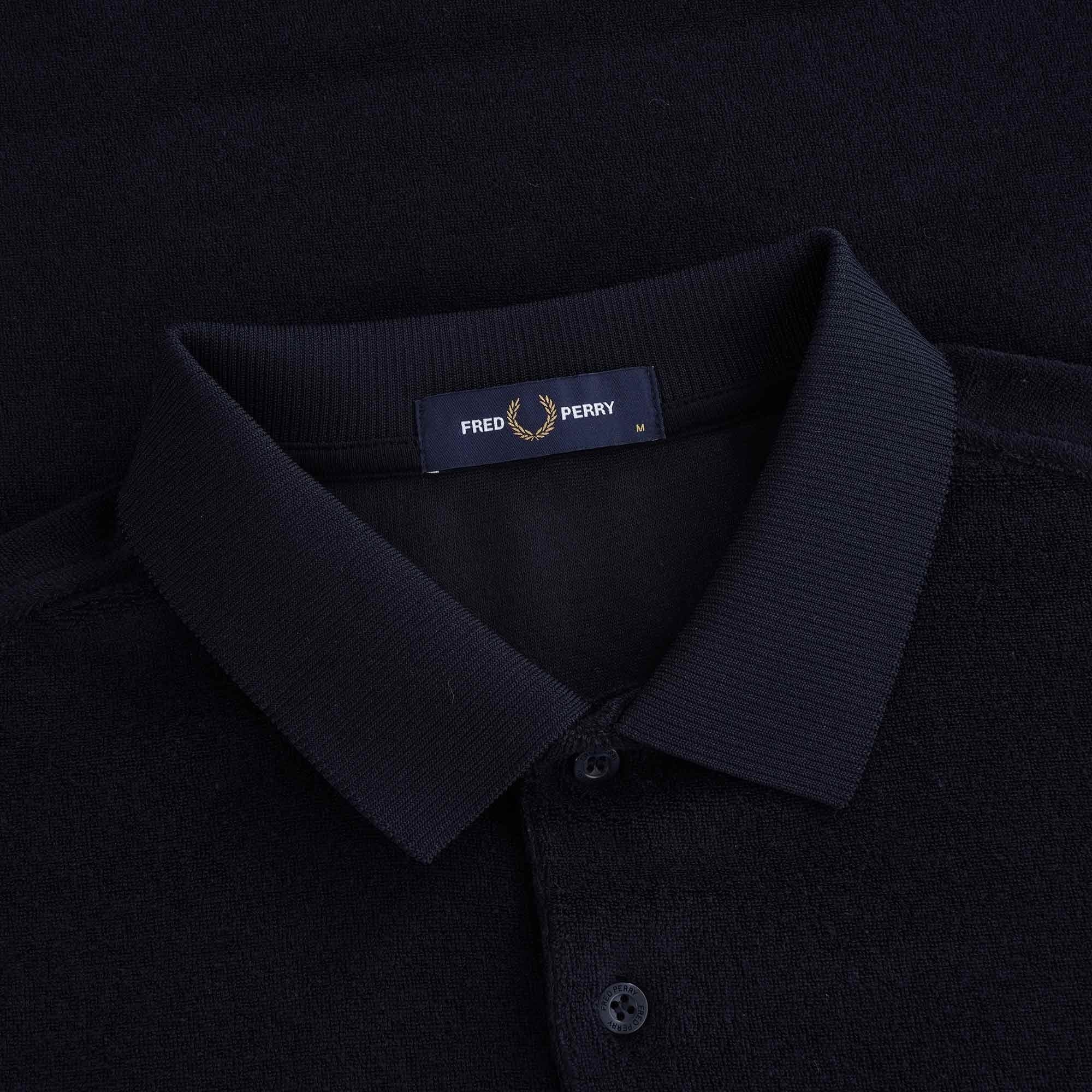 Towelling Polo Shirt - Navy