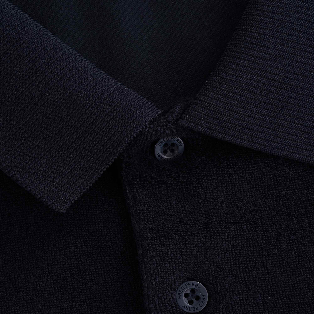 Towelling Polo Shirt - Navy