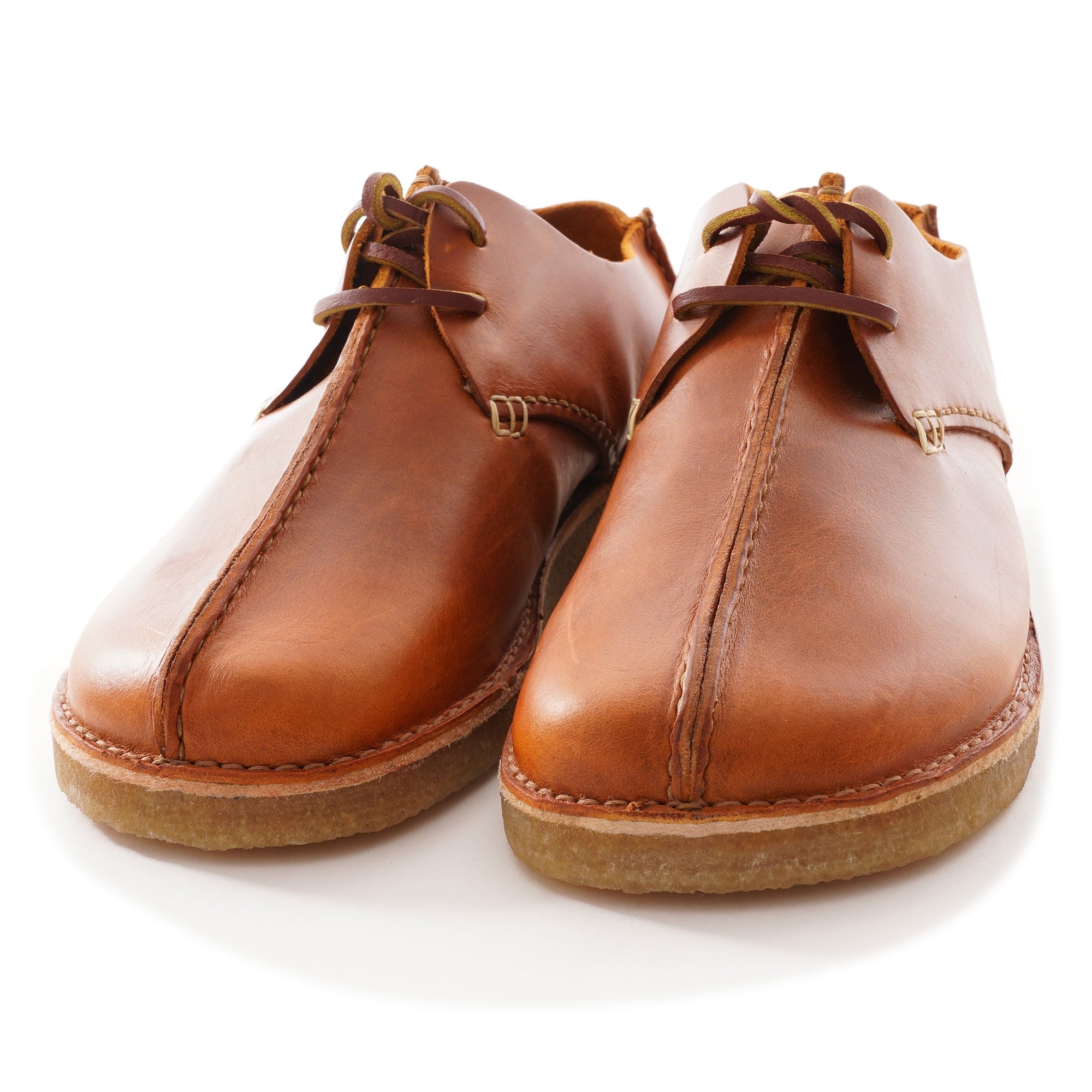 Caden Centre Seam Leather Shoes - Apricot