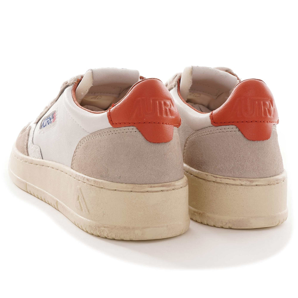 Medalist Low Cracked Leather/Suede - White/Orange