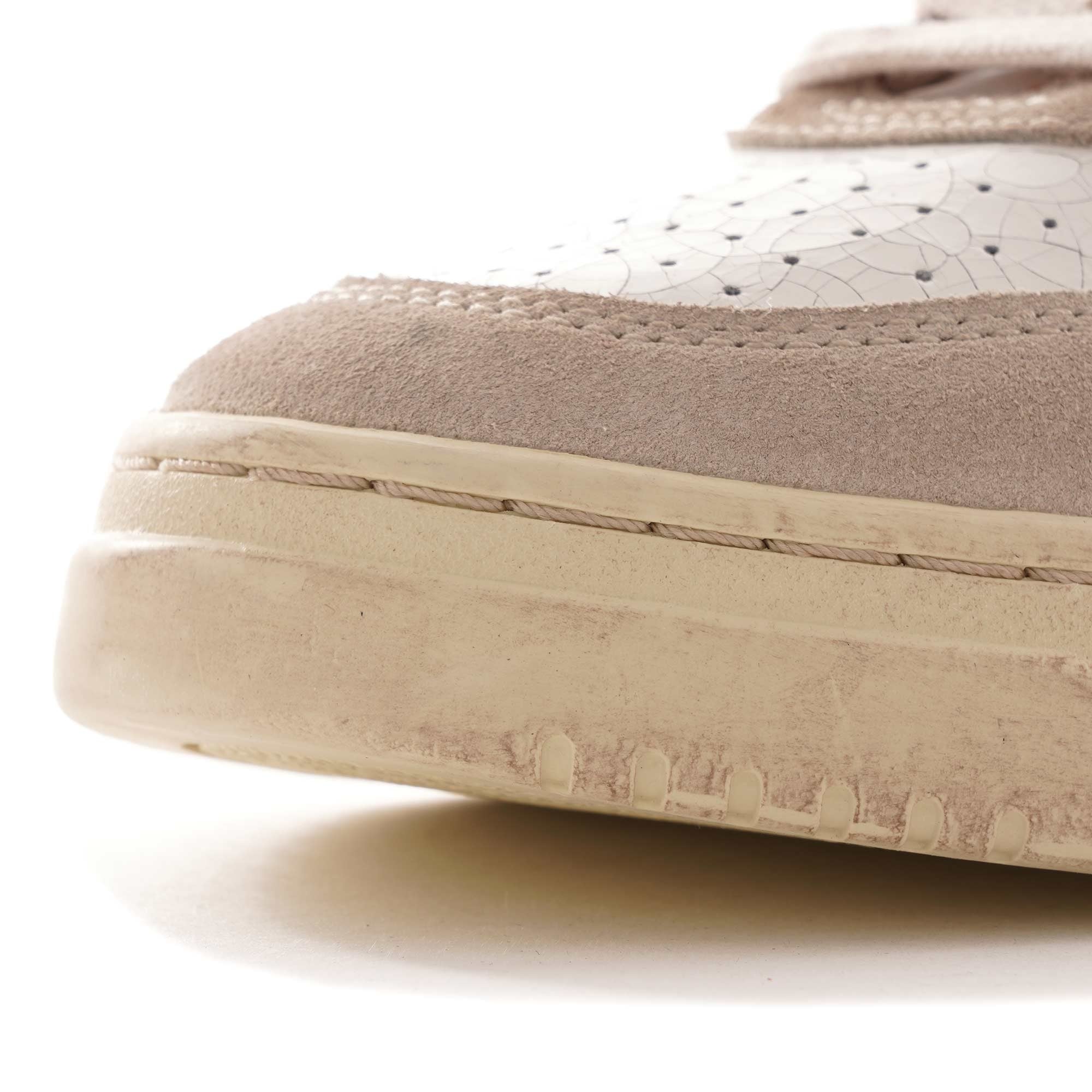 Medalist Low Cracked Leather/Suede - White/Orange