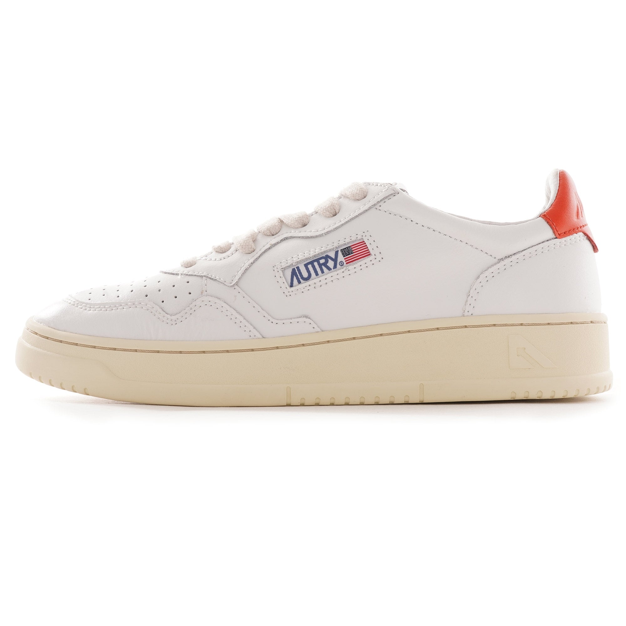 Action Shoes Low All Leather - White/Orange