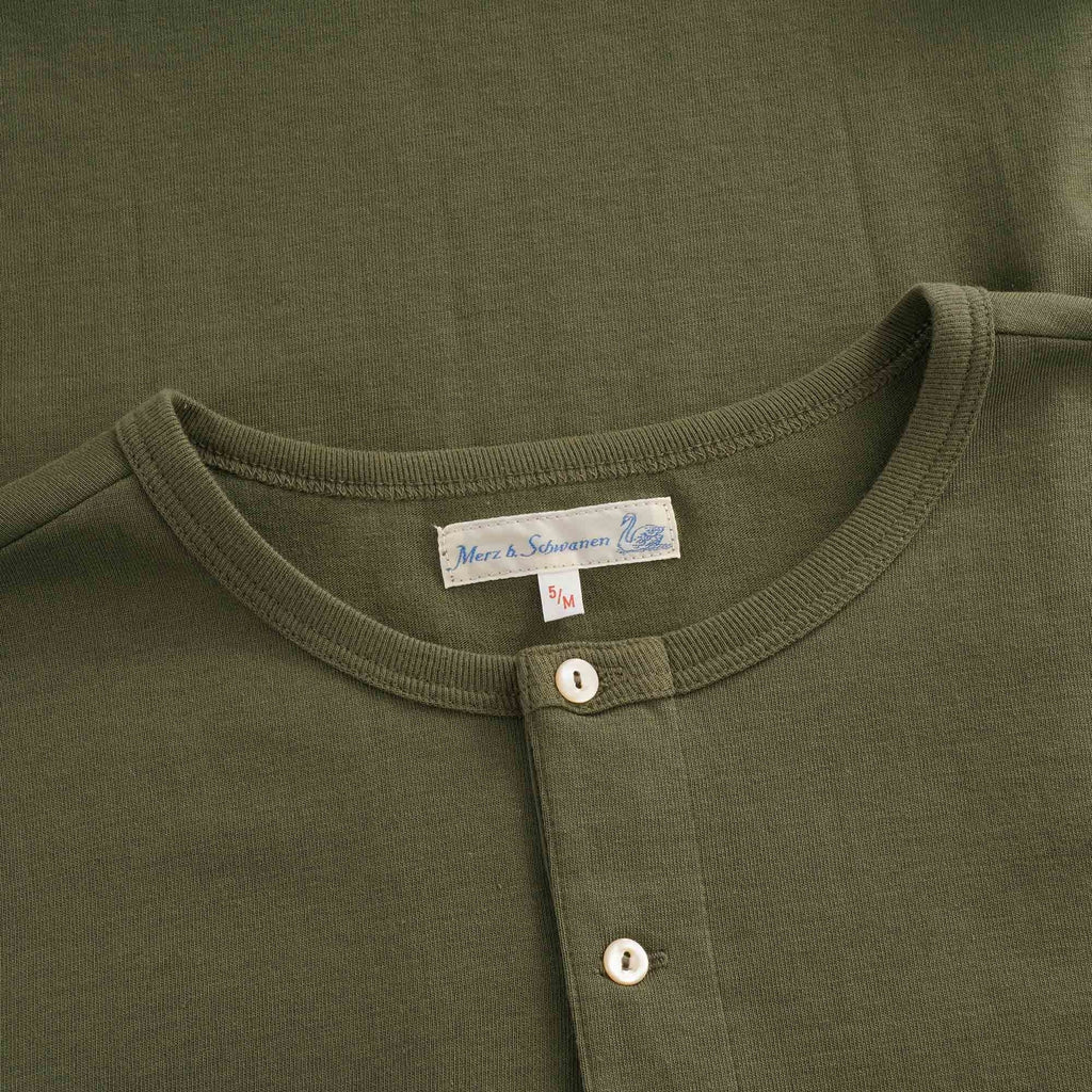 Henley Long Sleeve T-Shirt - Army Green