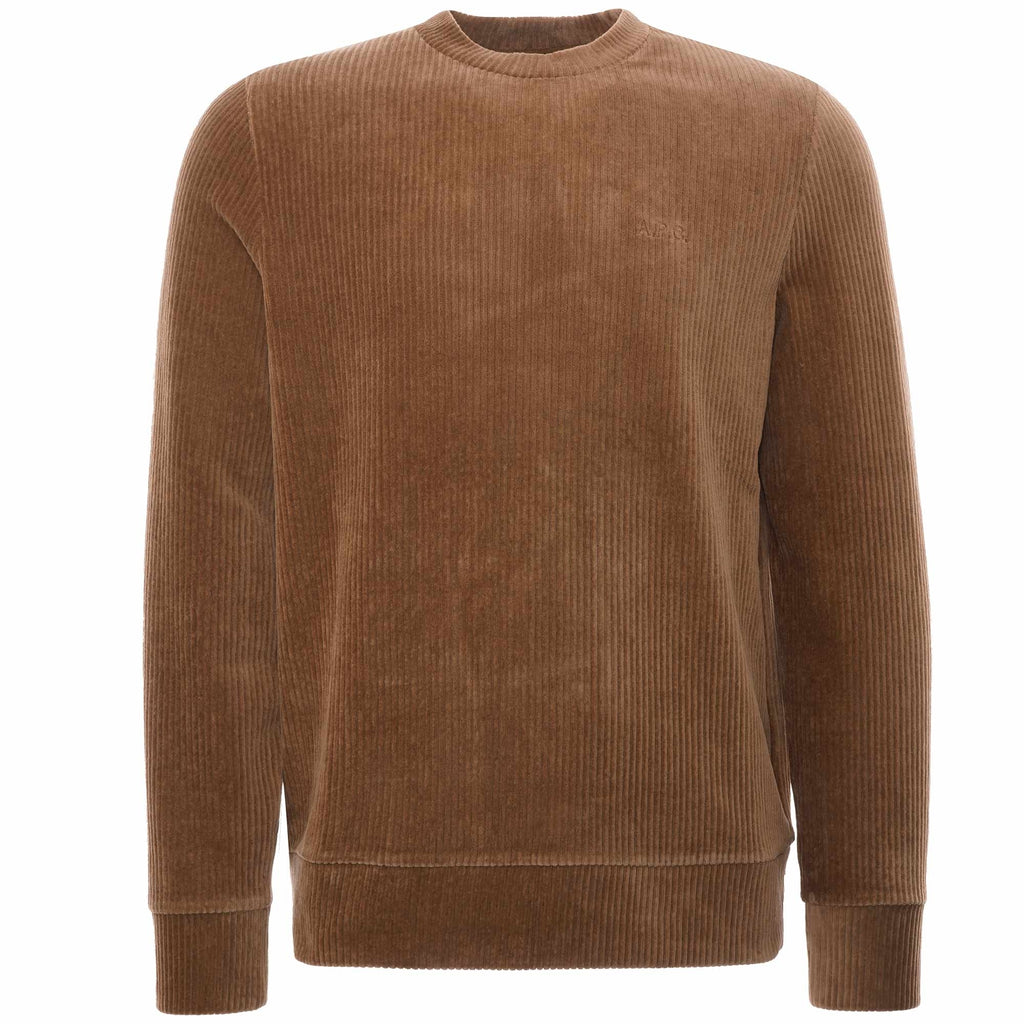 A.P.C. Remy Corduroy Crew Sweatshirt - Camel