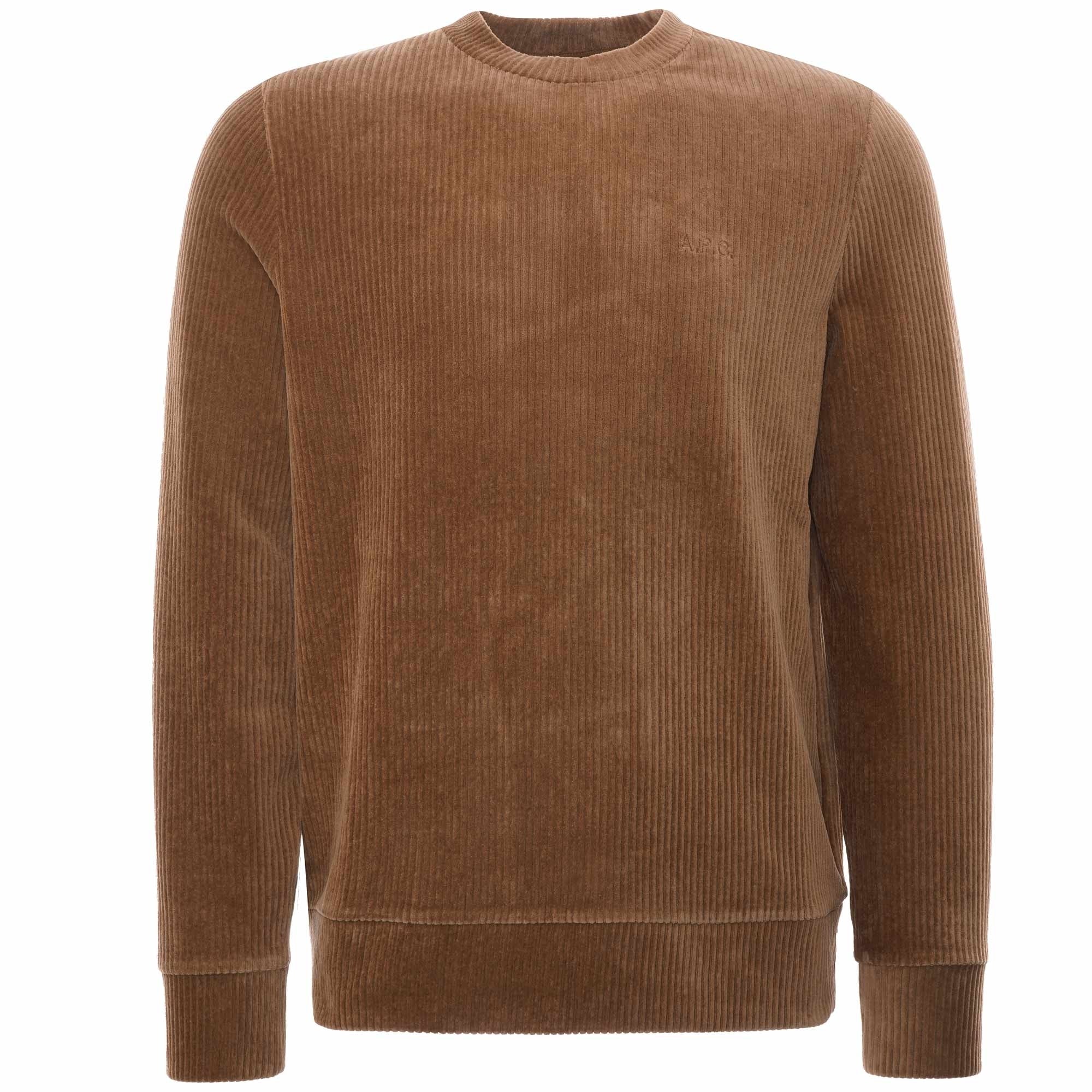 A.P.C. Remy Corduroy Crew Sweatshirt - Camel