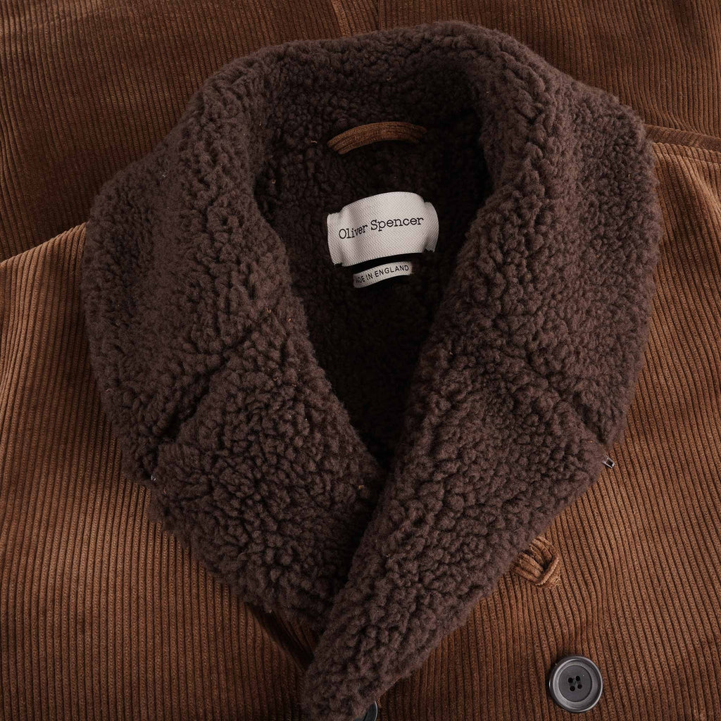 Oliver Spencer Newington Coat Kingsley Cord - Ginger