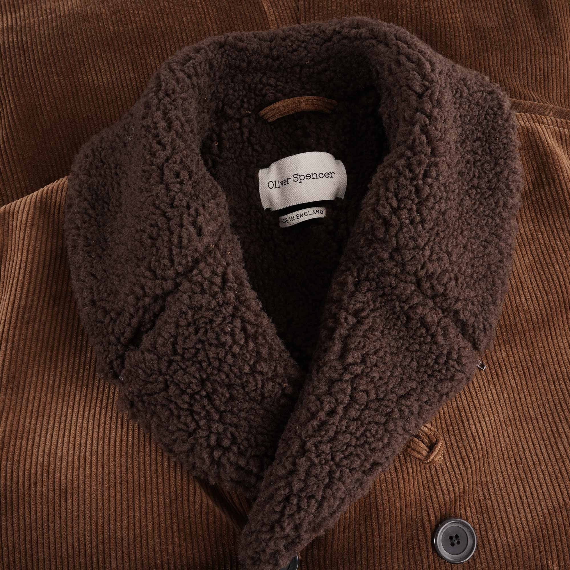 Oliver Spencer Newington Coat Kingsley Cord - Ginger