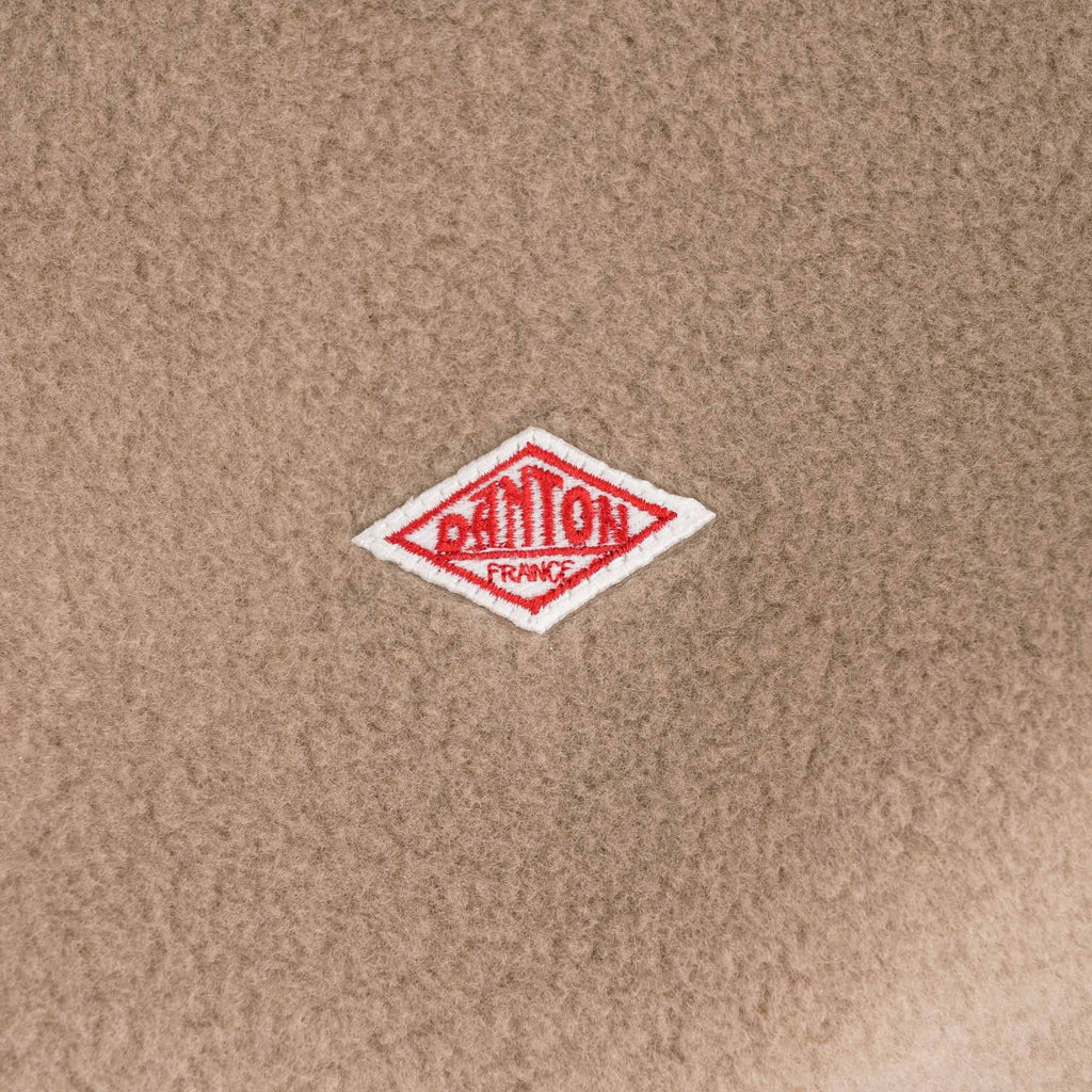 Fleece Collarless Jacket - Beige