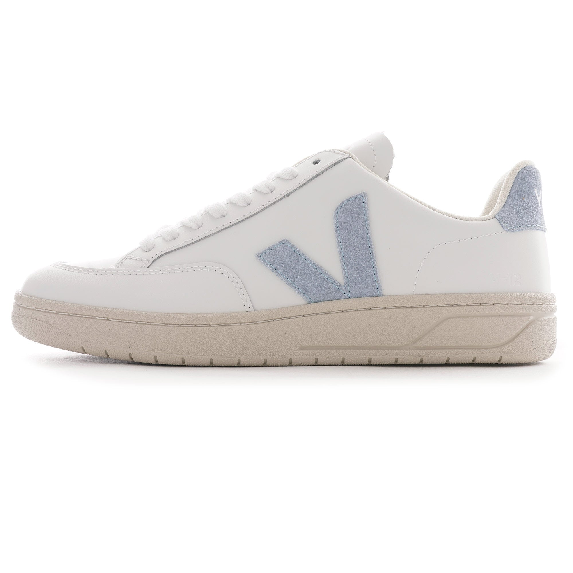 Veja Womens V-12 Leather - Extra White/Steel Blue