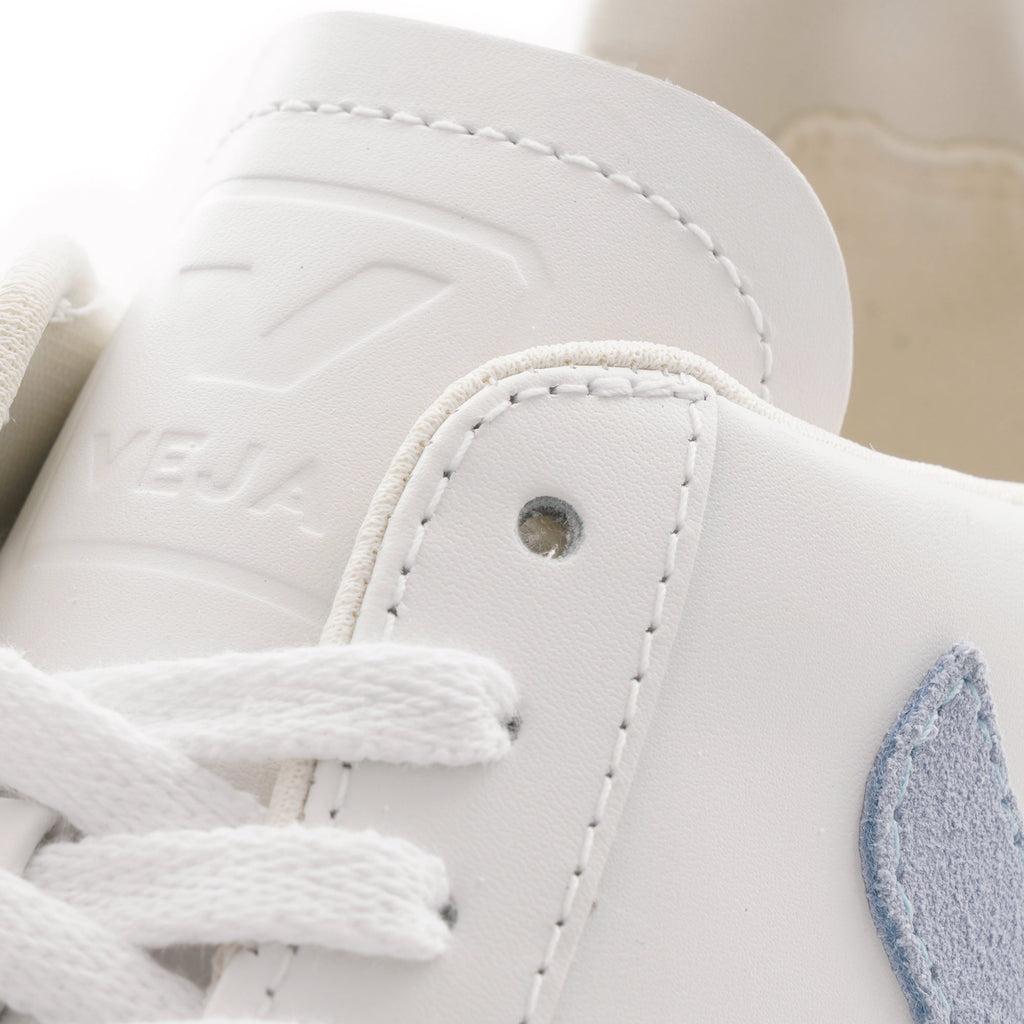 Veja Womens V-12 Leather - Extra White/Steel Blue