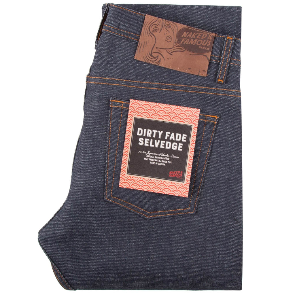 Naked and Famous Denim Super Skinny Dirty Fade Selvedge Jeans - Indigo