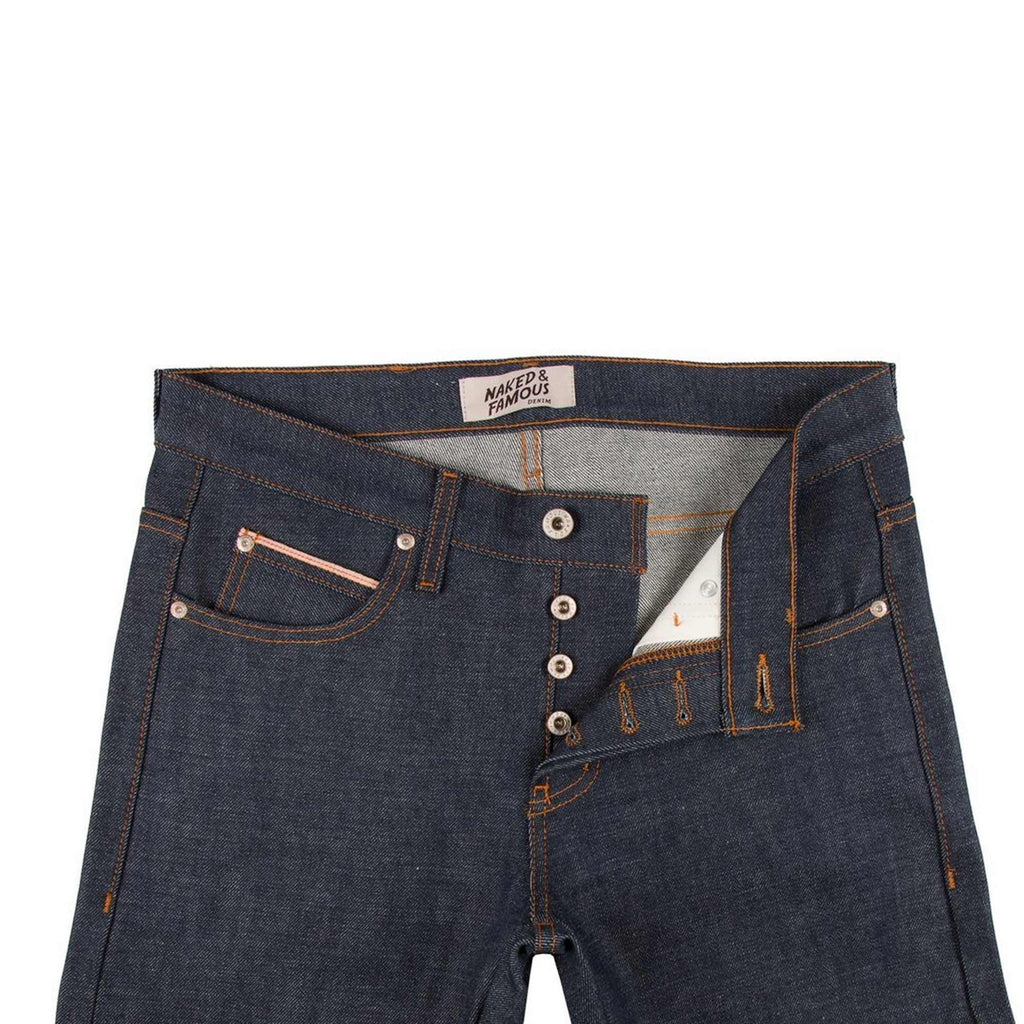 Naked and Famous Denim Super Skinny Dirty Fade Selvedge Jeans - Indigo