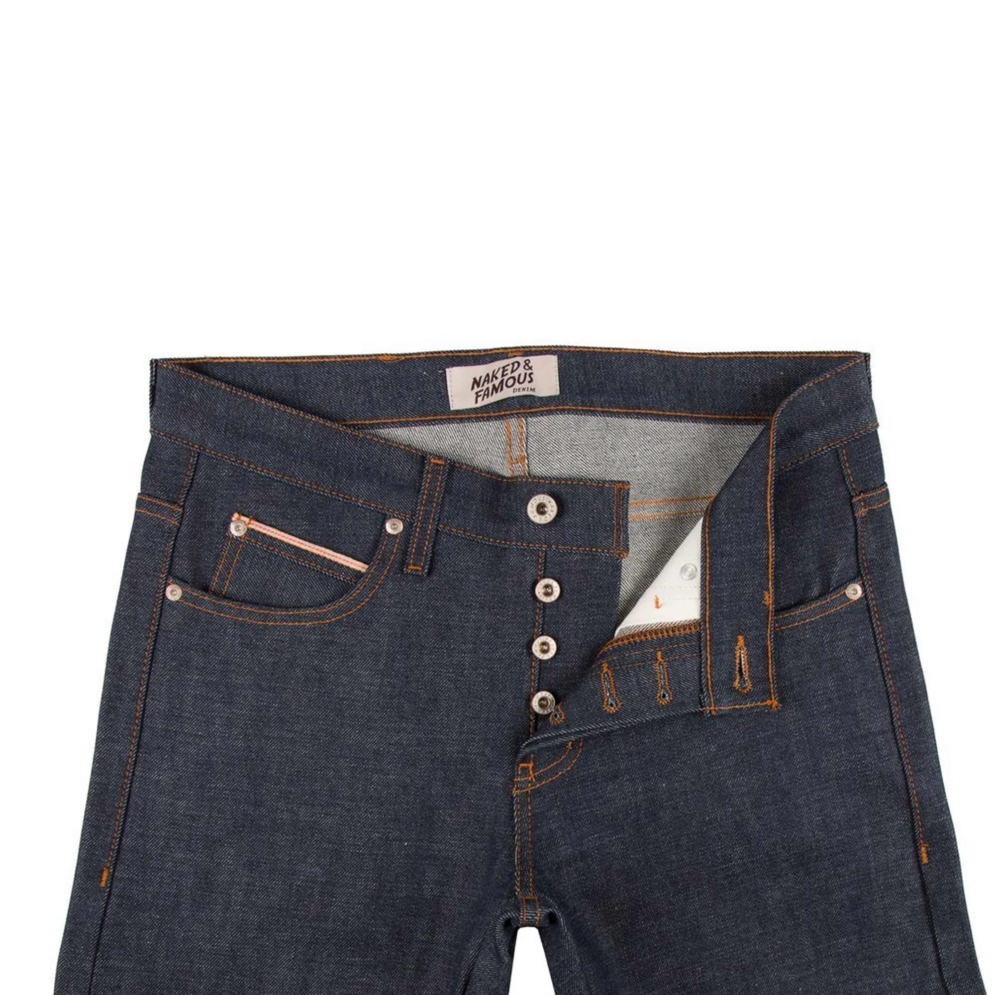 Naked and Famous Denim Super Skinny Dirty Fade Selvedge Jeans - Indigo