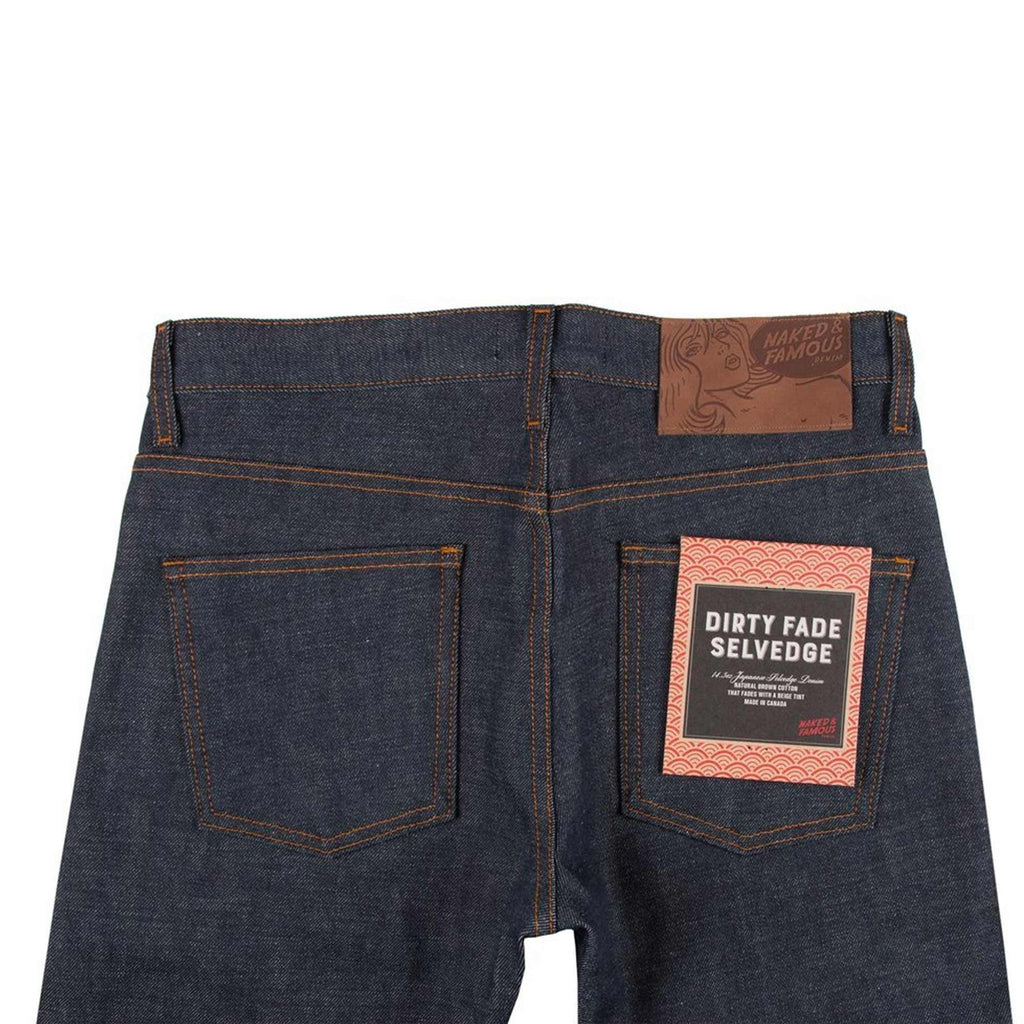 Naked and Famous Denim Super Skinny Dirty Fade Selvedge Jeans - Indigo